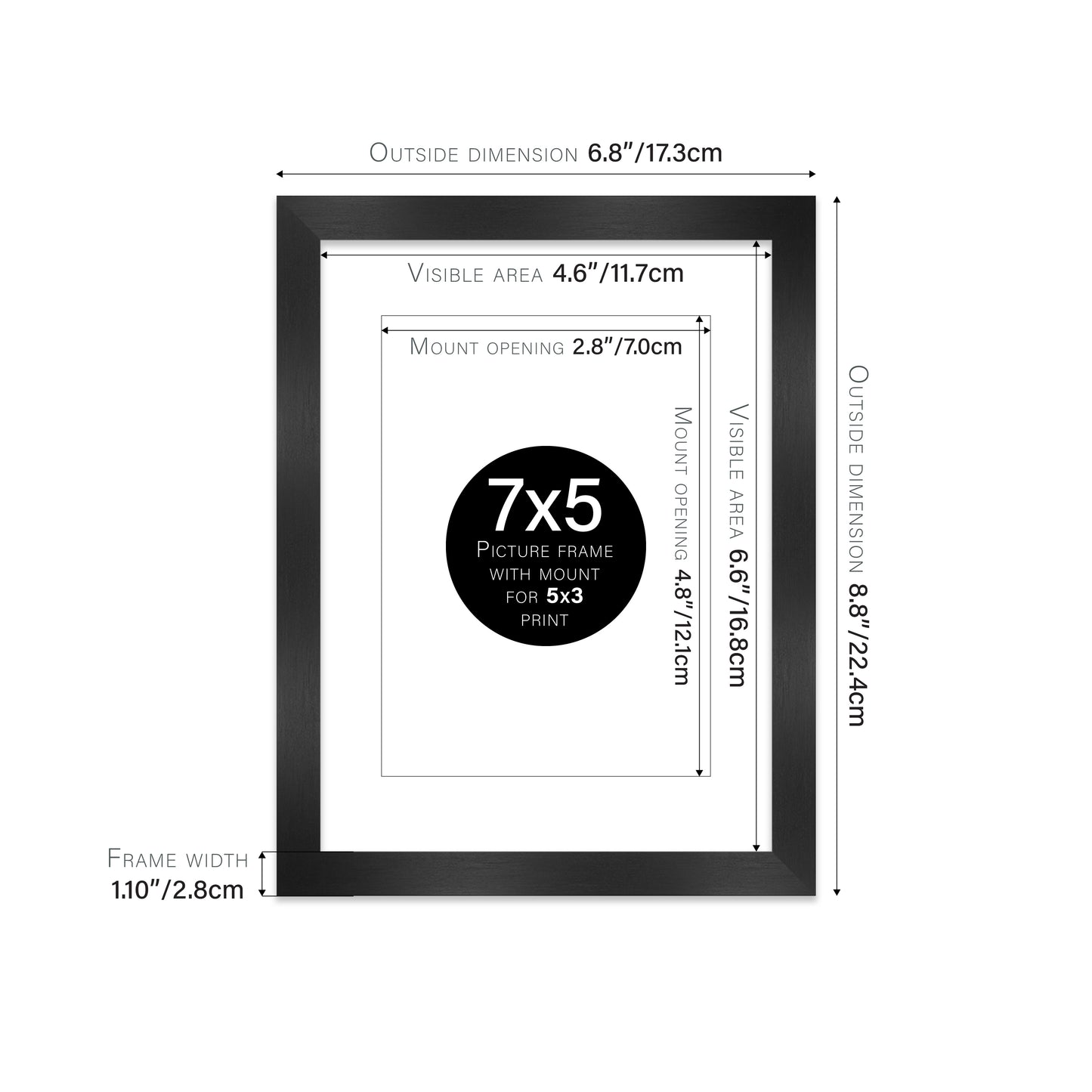 Black Picture Frame 28mm Edge