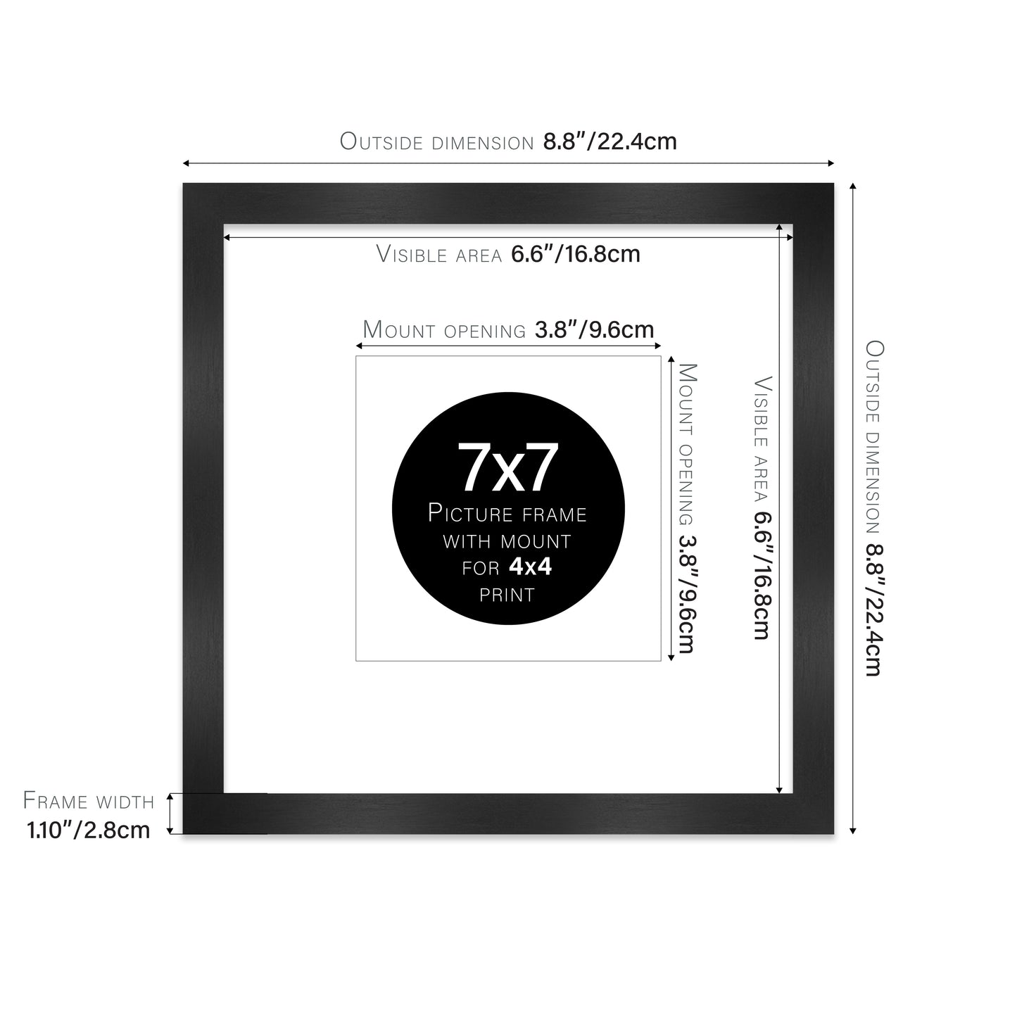 Black Picture Frame 28mm Edge