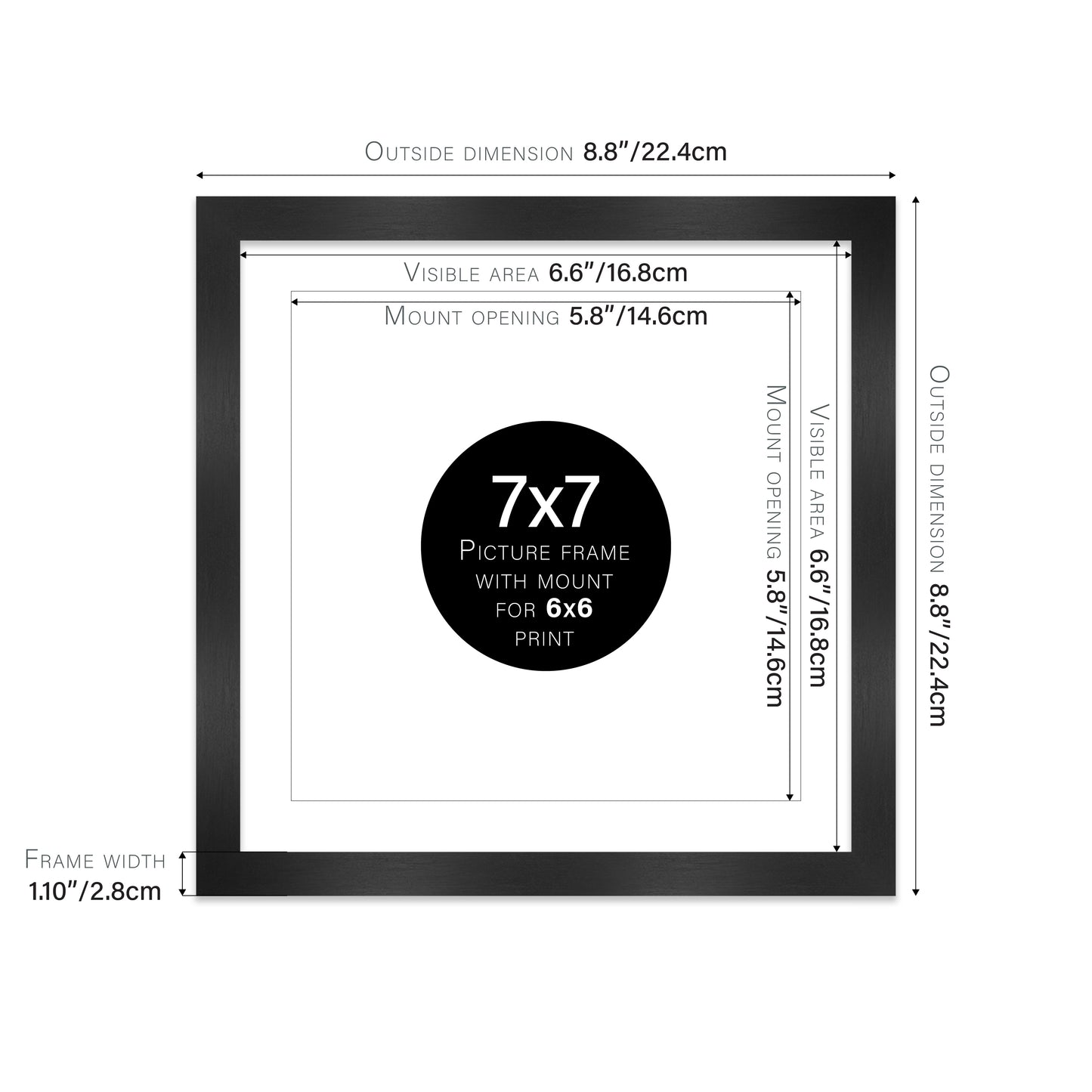 Black Picture Frame 28mm Edge