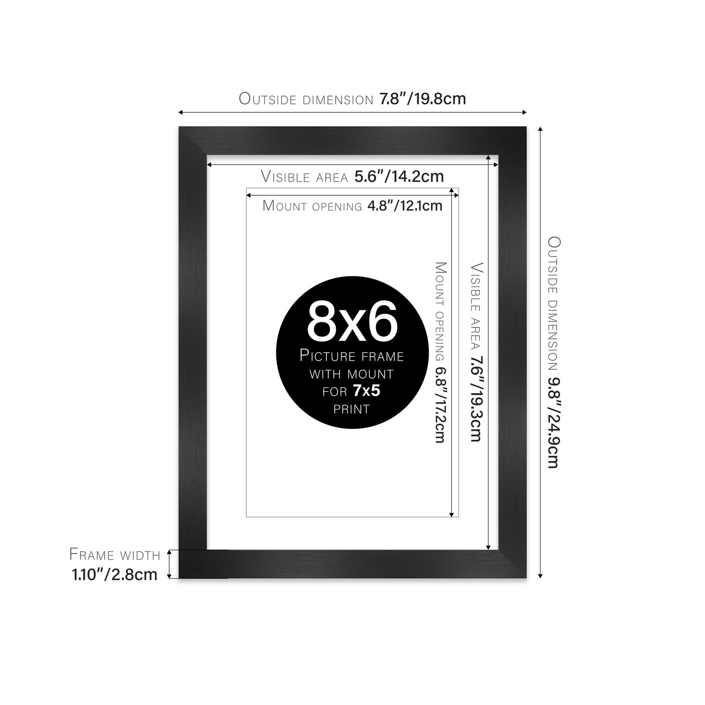 Black Picture Frame 28mm Edge