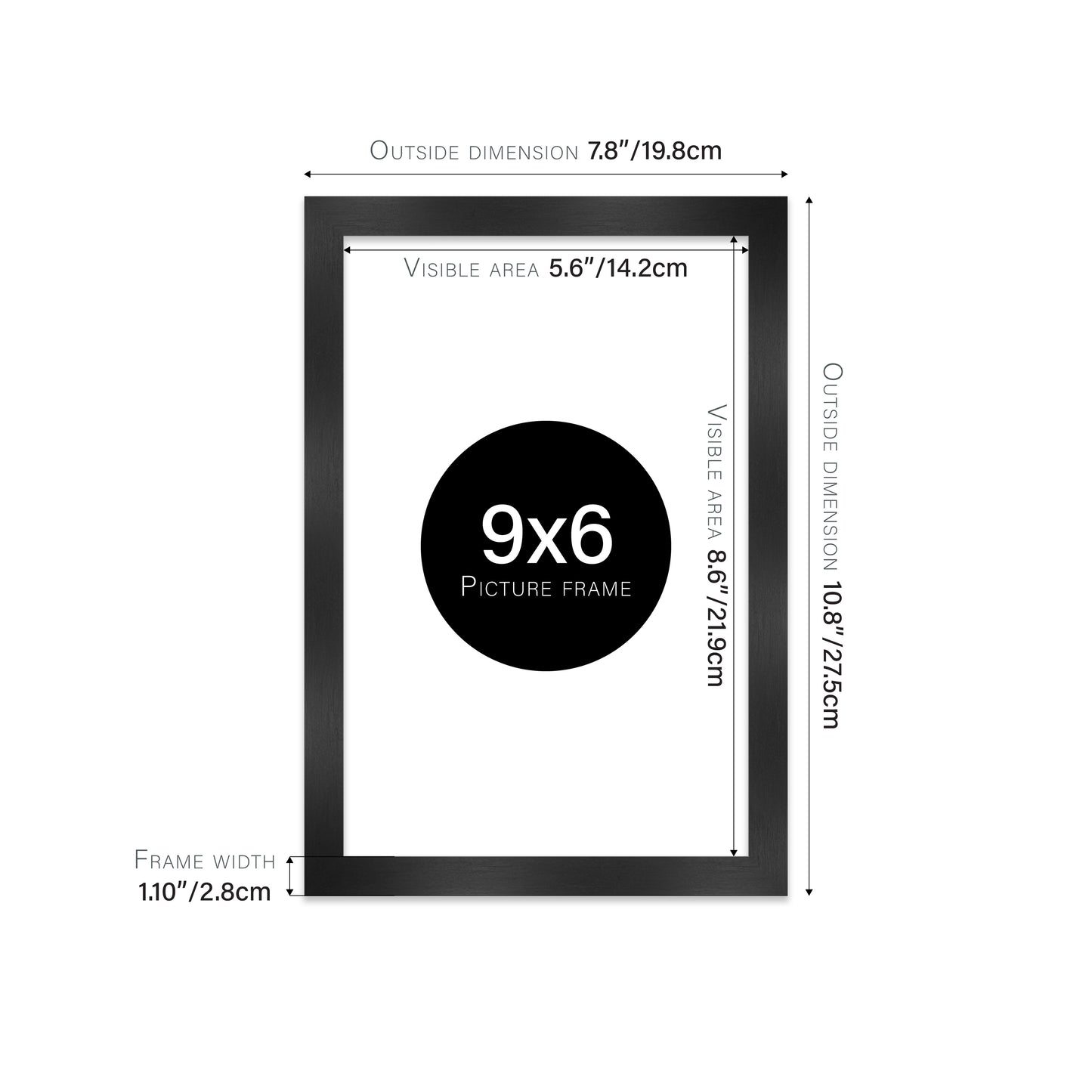 Black Picture Frame 28mm Edge
