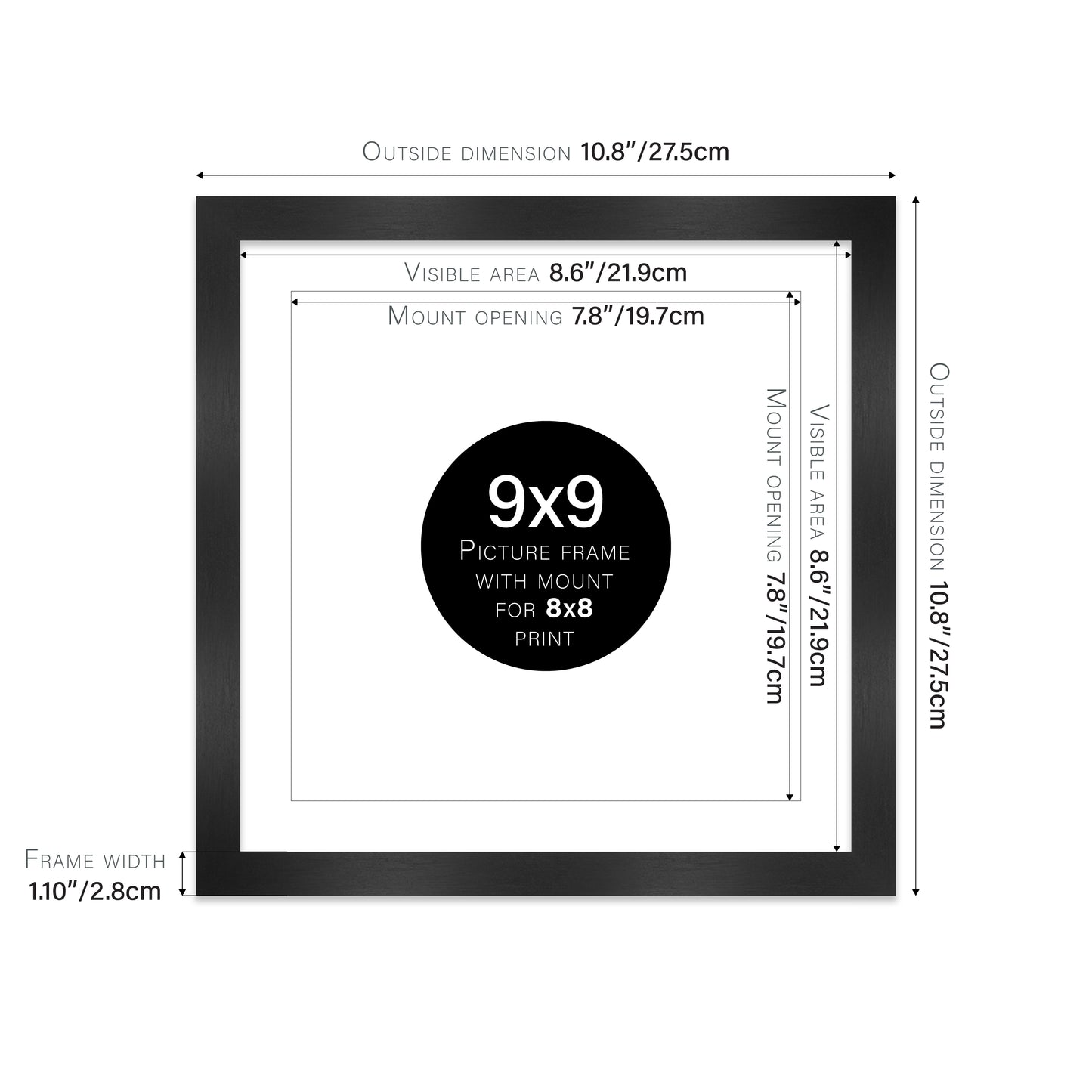 Black Picture Frame 28mm Edge