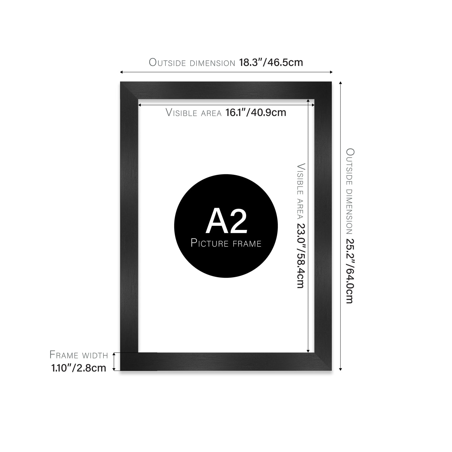 Black Picture Frame 28mm Edge