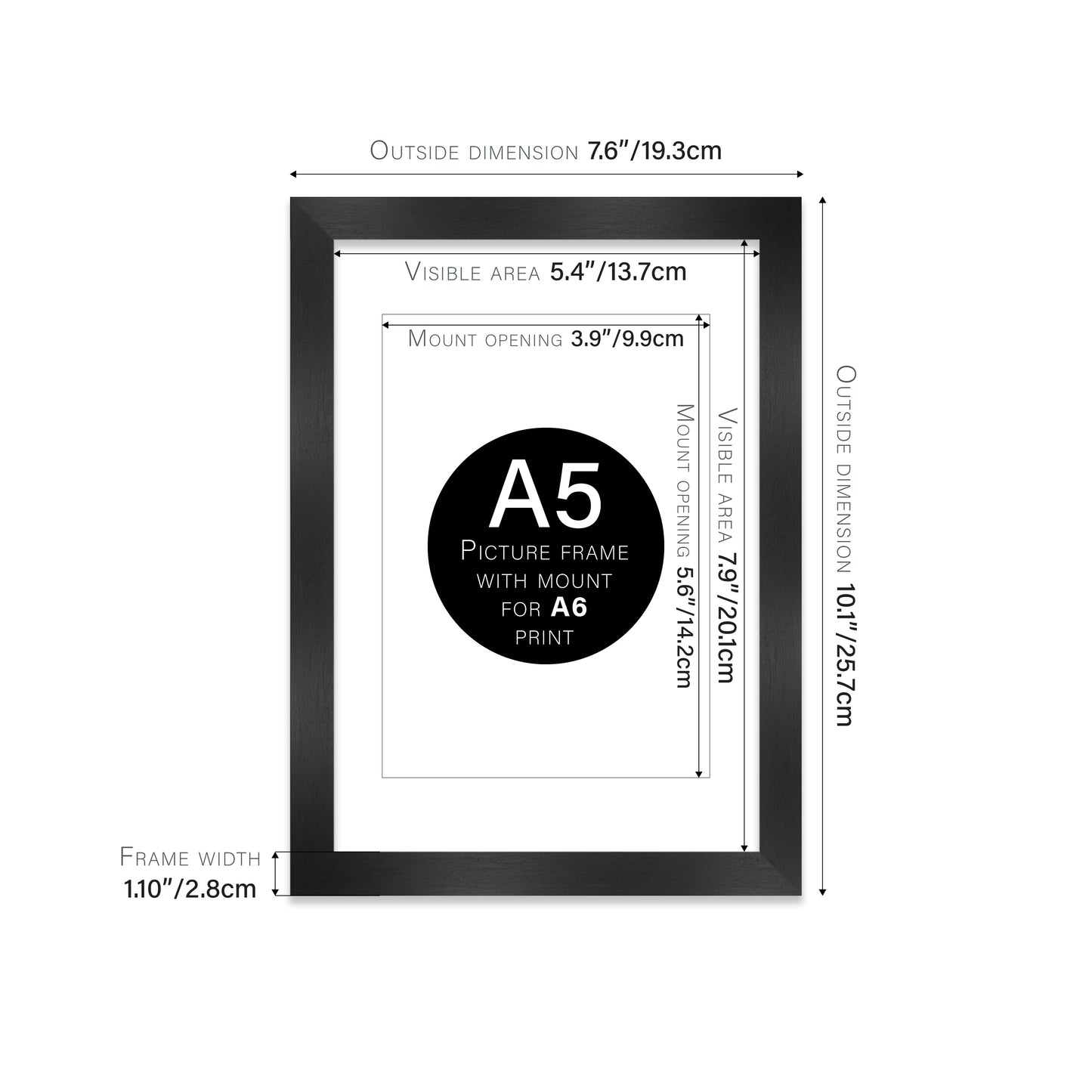 Black Picture Frame 28mm Edge