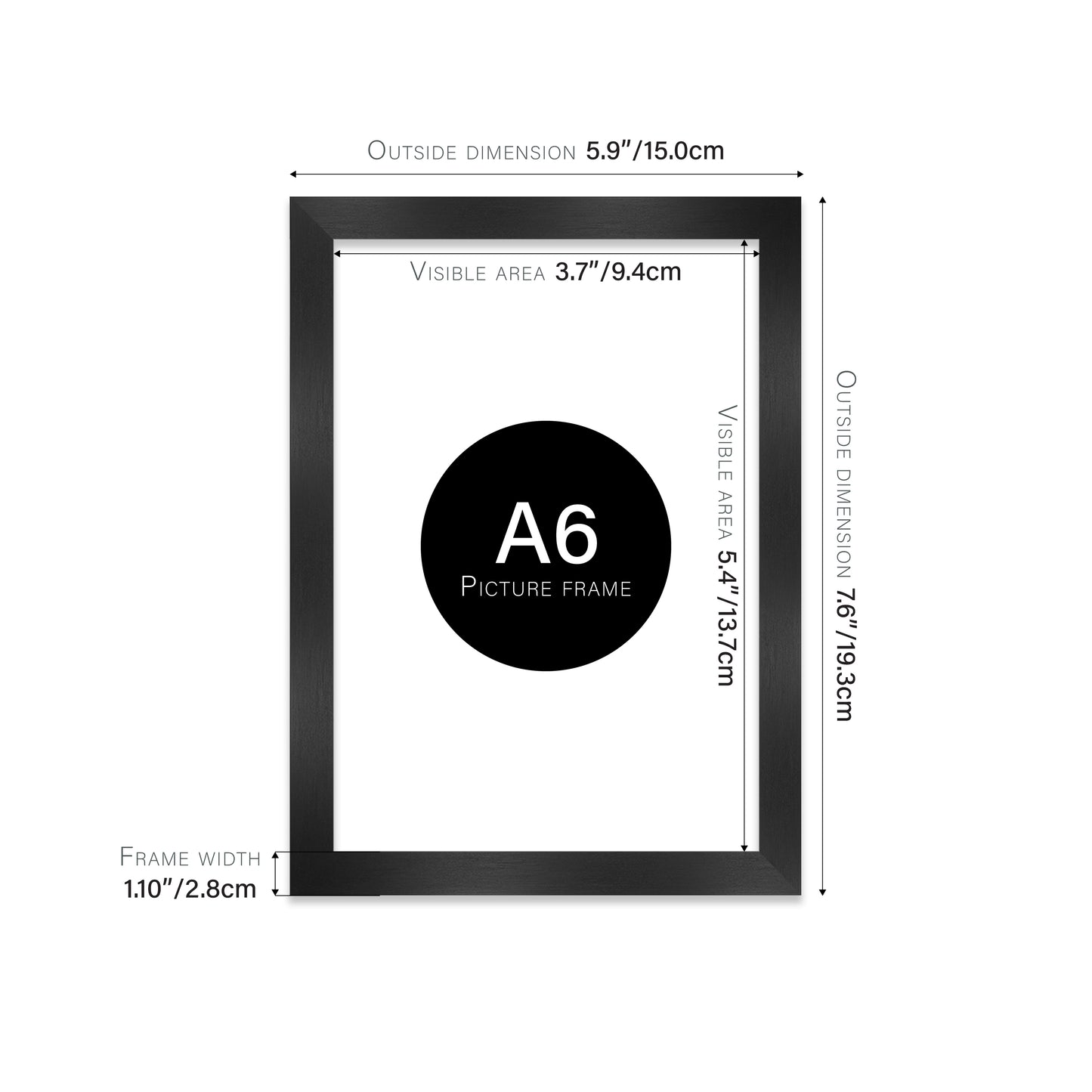 Black Picture Frame 28mm Edge