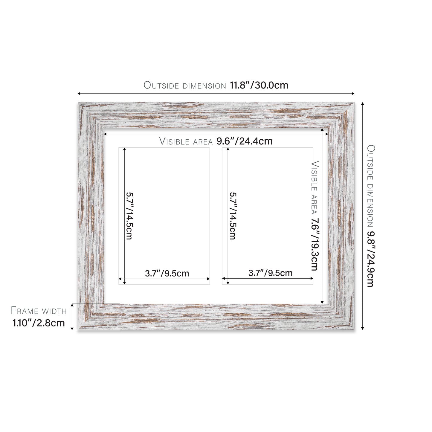 Distressed Wood Picture Frame 28mm Edge