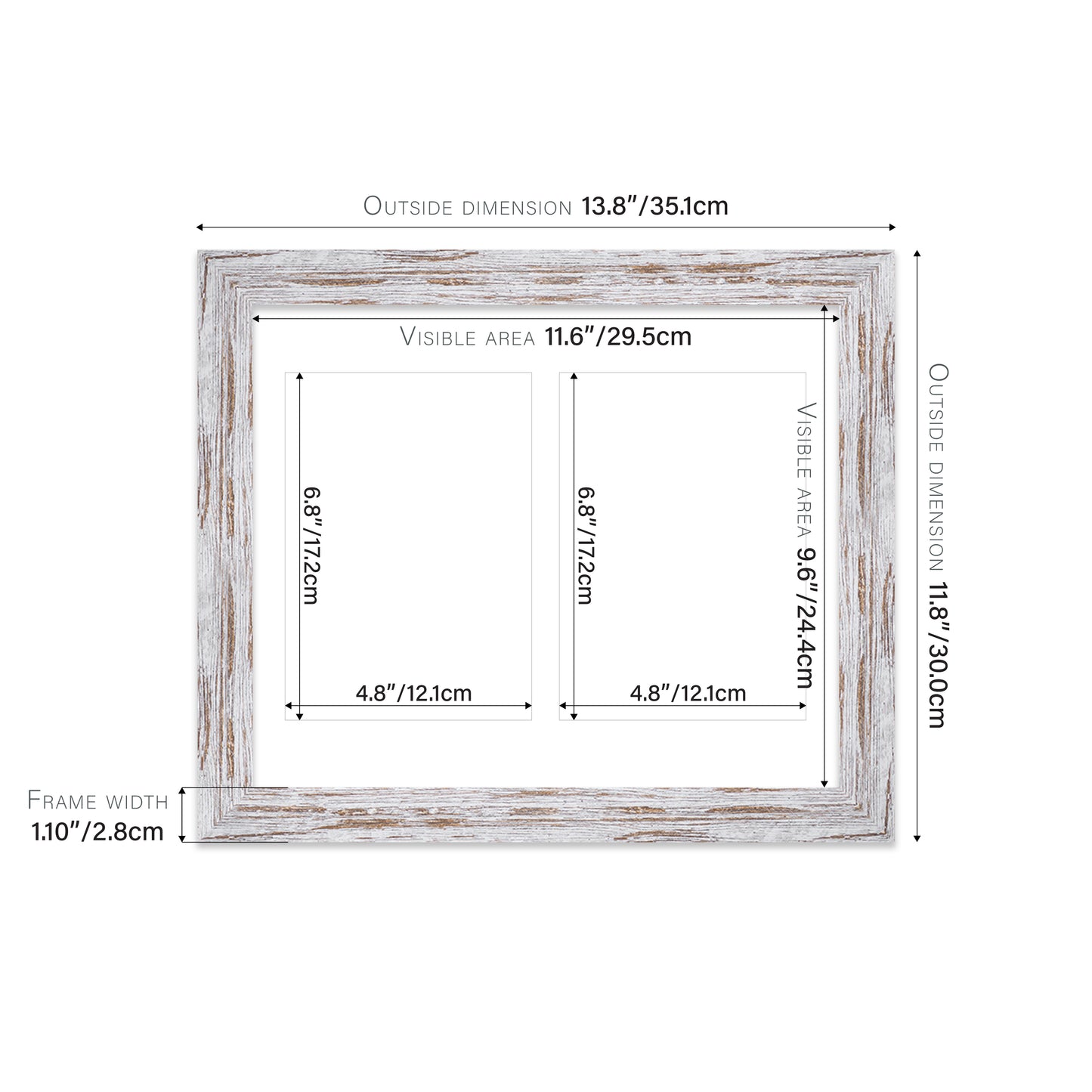 Distressed Wood Picture Frame 28mm Edge