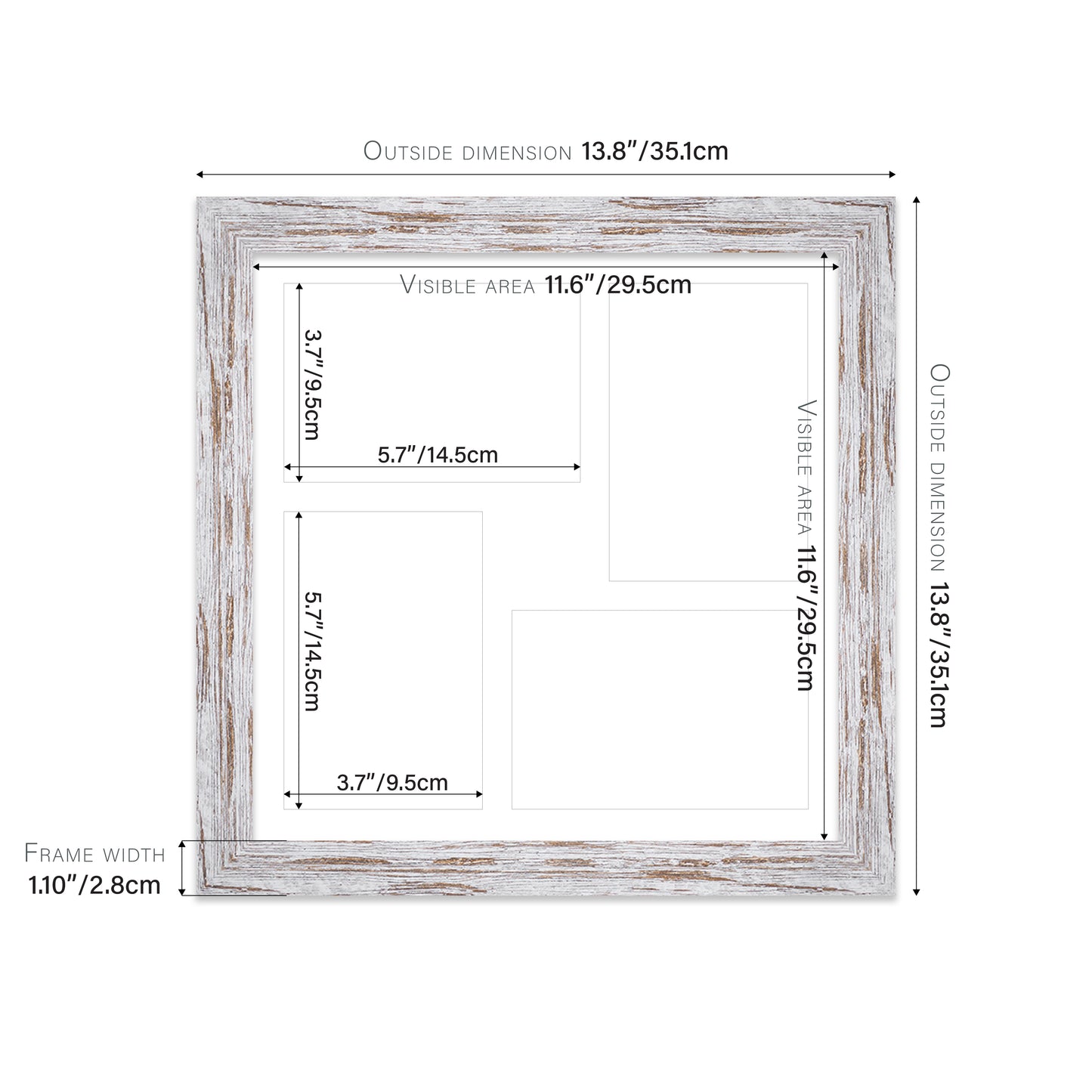 Distressed Wood Picture Frame 28mm Edge