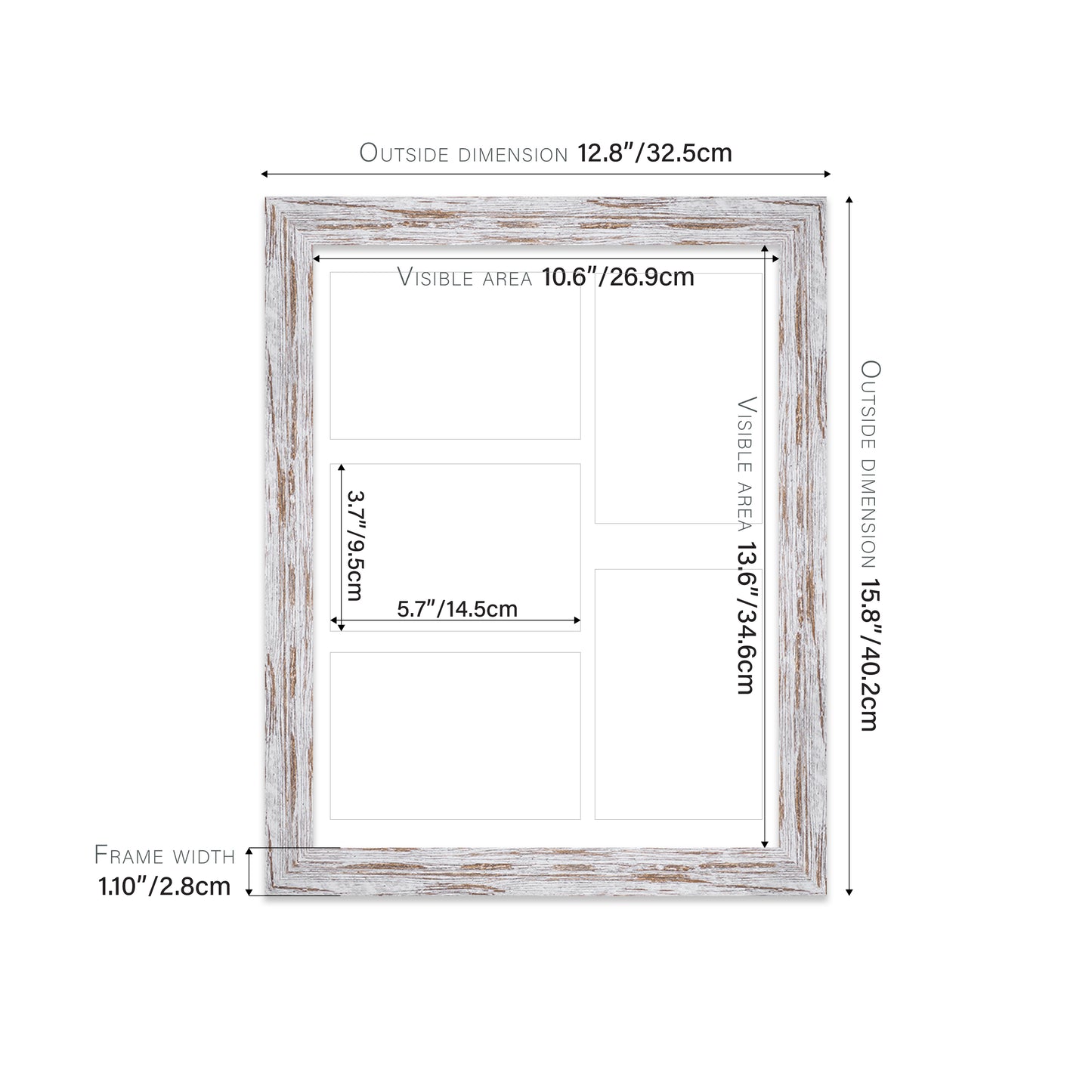 Distressed Wood Picture Frame 28mm Edge