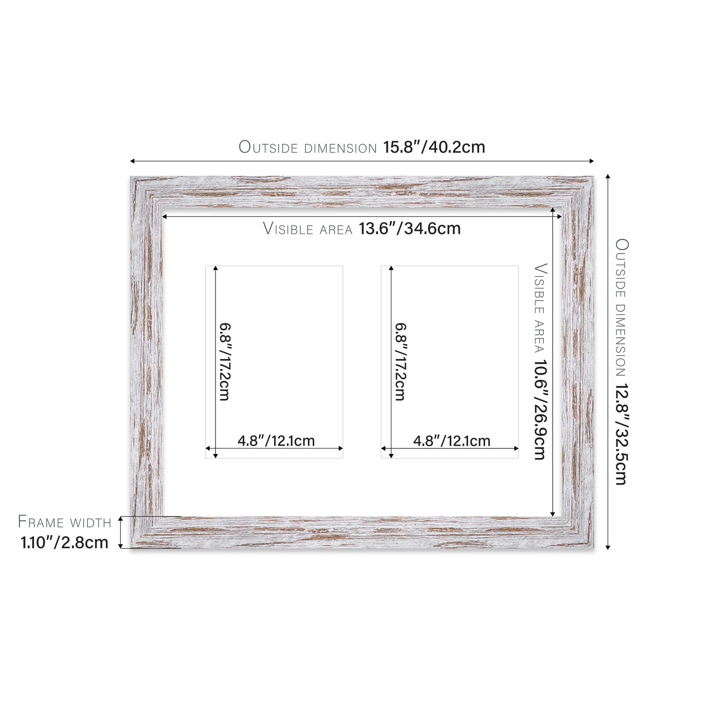 Distressed Wood Picture Frame 28mm Edge