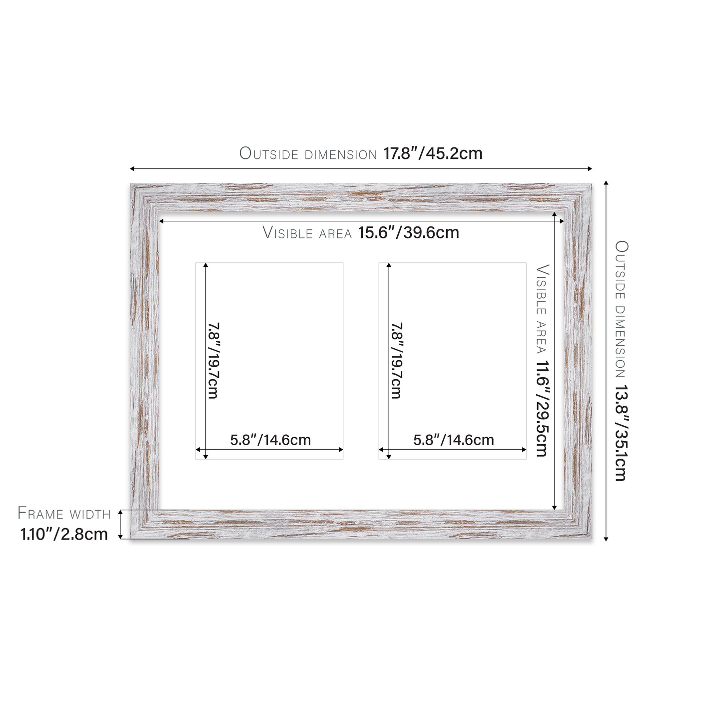 Distressed Wood Picture Frame 28mm Edge