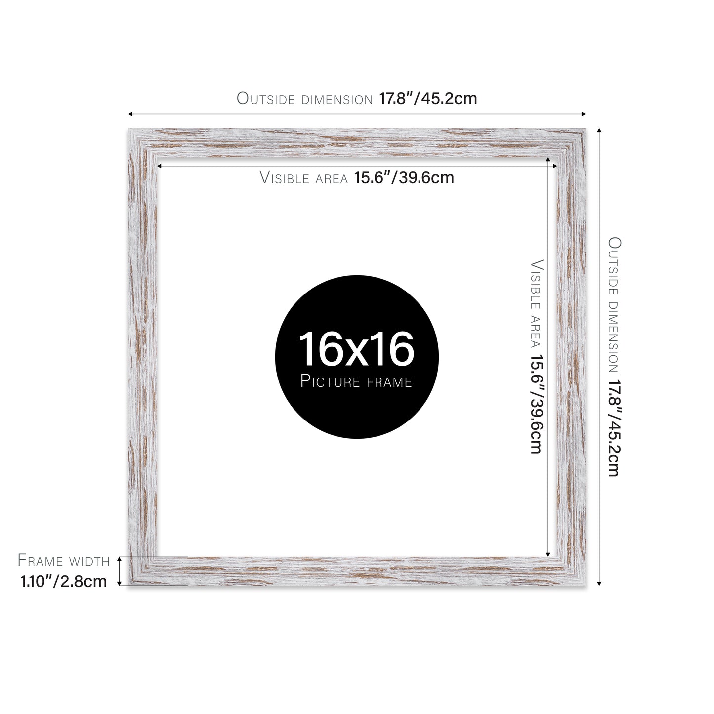 Distressed Wood Picture Frame 28mm Edge