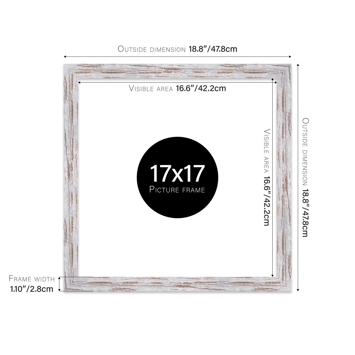 Distressed Wood Picture Frame 28mm Edge