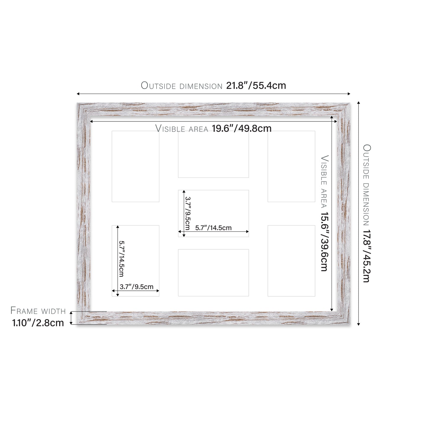 Distressed Wood Picture Frame 28mm Edge