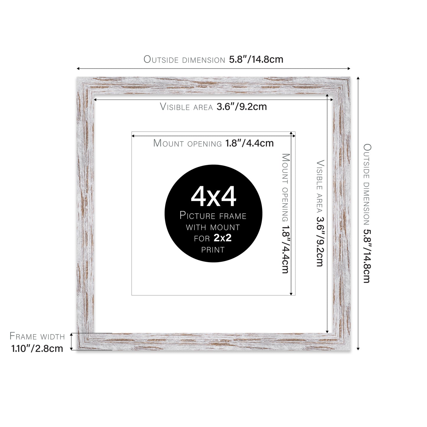 Distressed Wood Picture Frame 28mm Edge