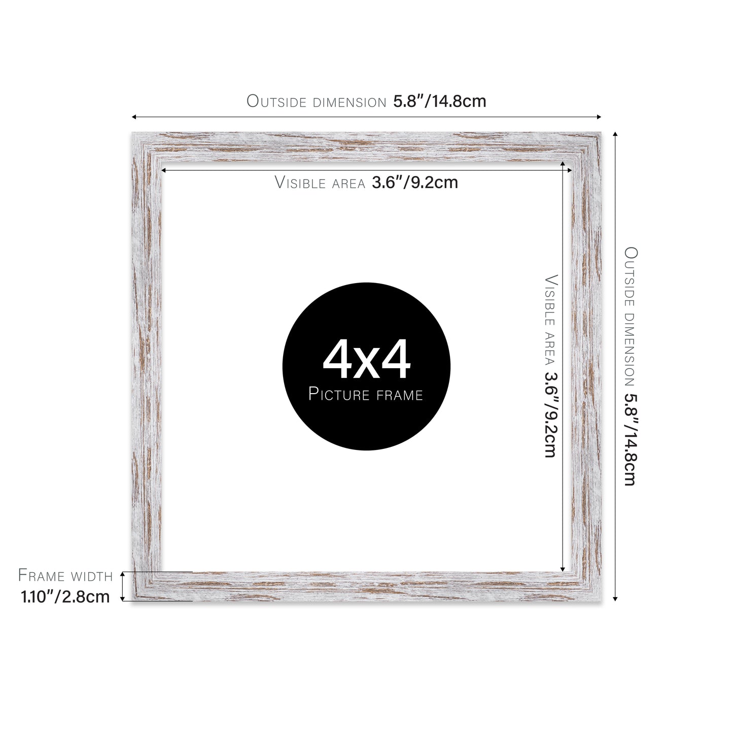 Distressed Wood Picture Frame 28mm Edge