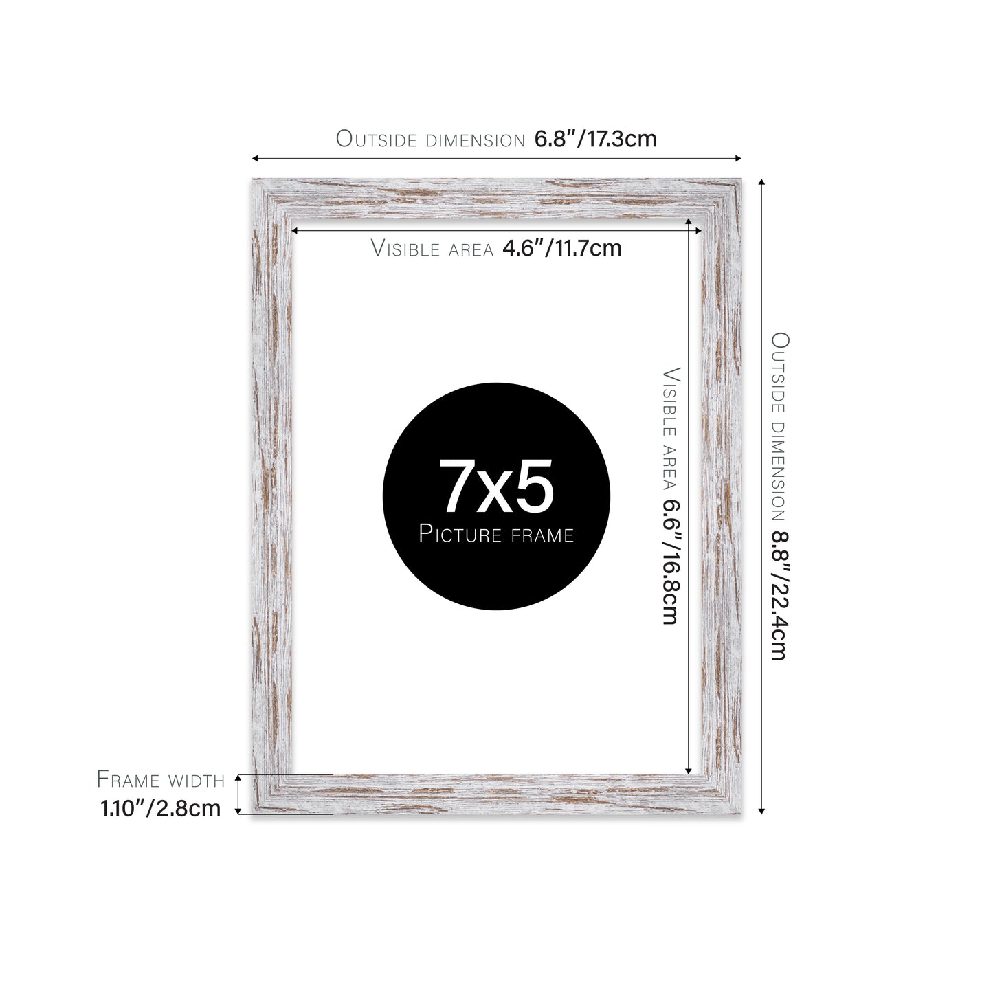 Distressed Wood Picture Frame 28mm Edge