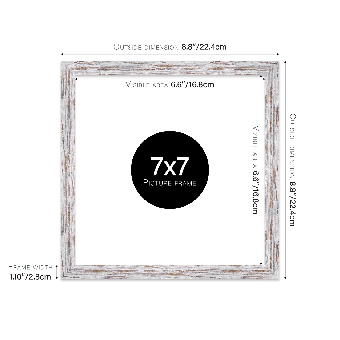 Distressed Wood Picture Frame 28mm Edge