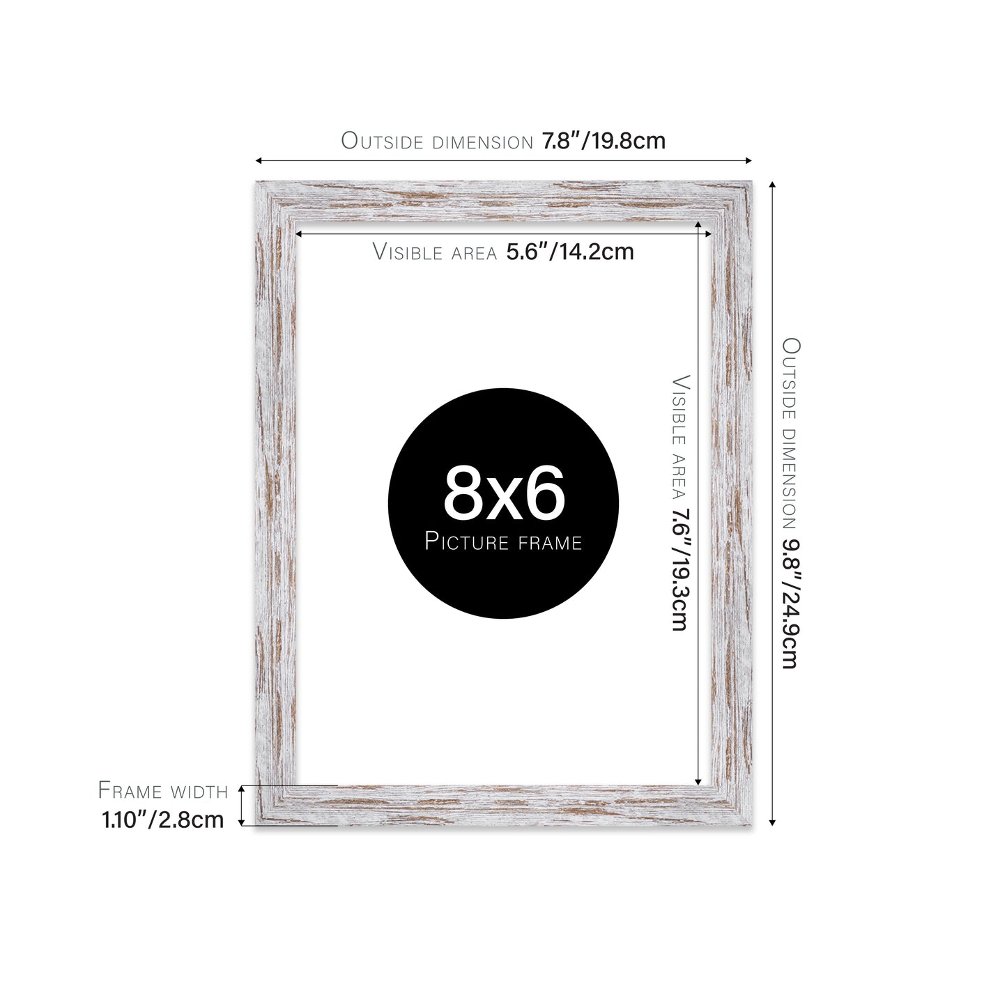 Distressed Wood Picture Frame 28mm Edge