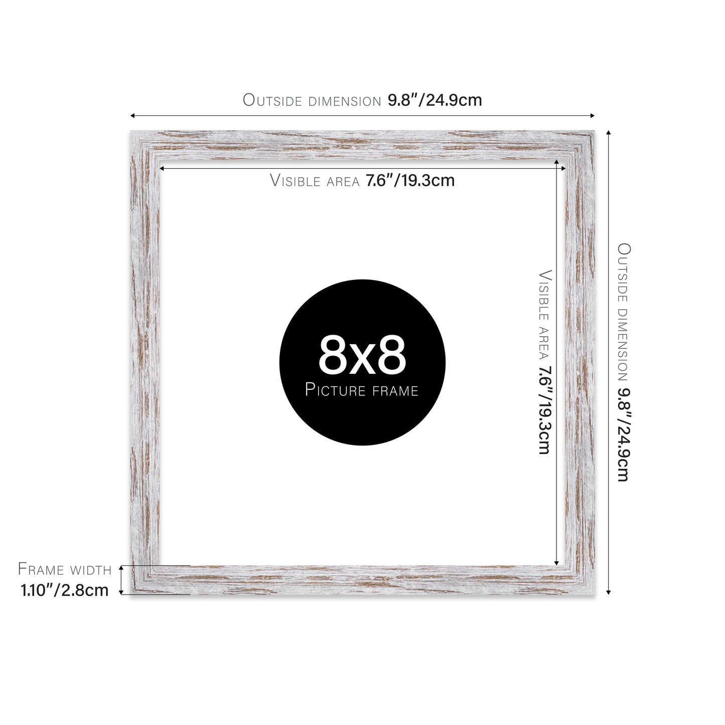 Distressed Wood Picture Frame 28mm Edge