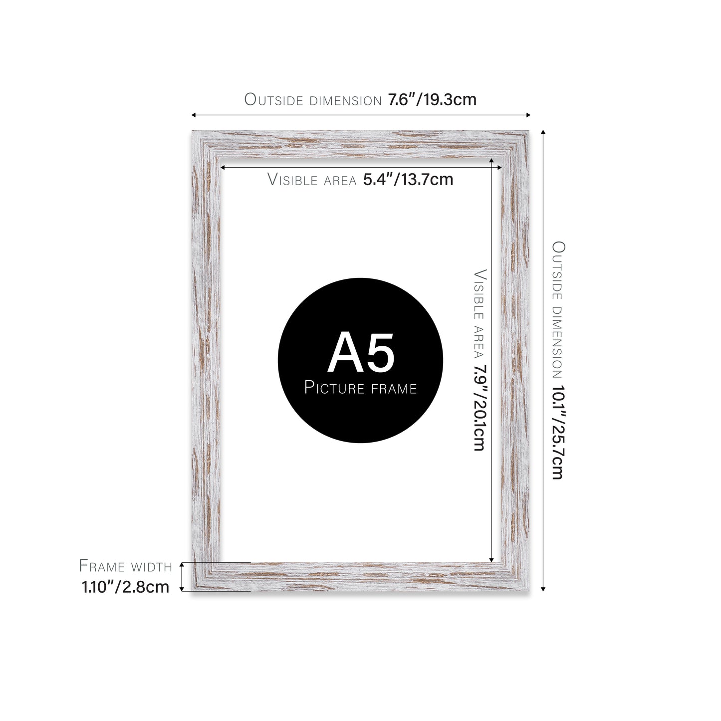 Distressed Wood Picture Frame 28mm Edge