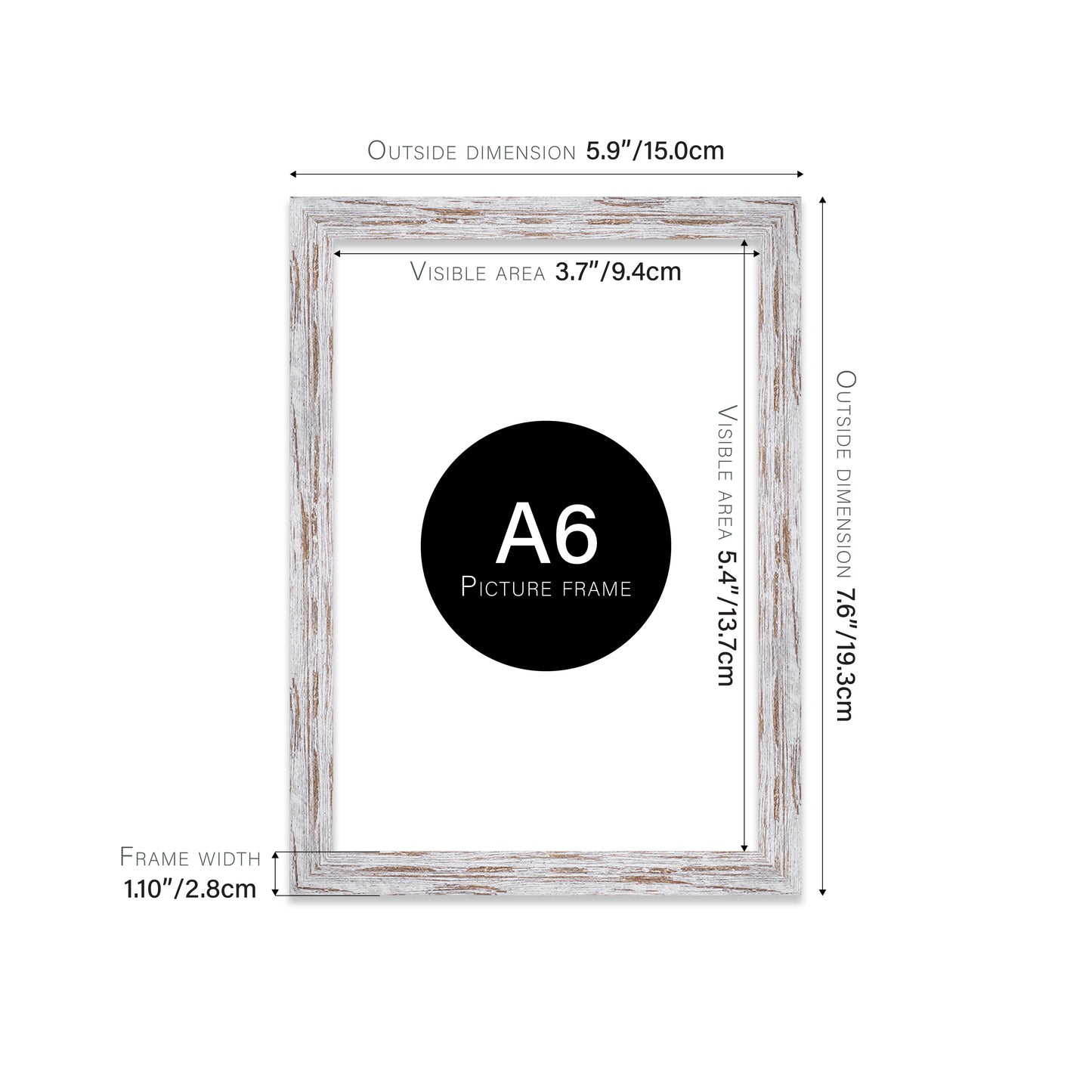 Distressed Wood Picture Frame 28mm Edge