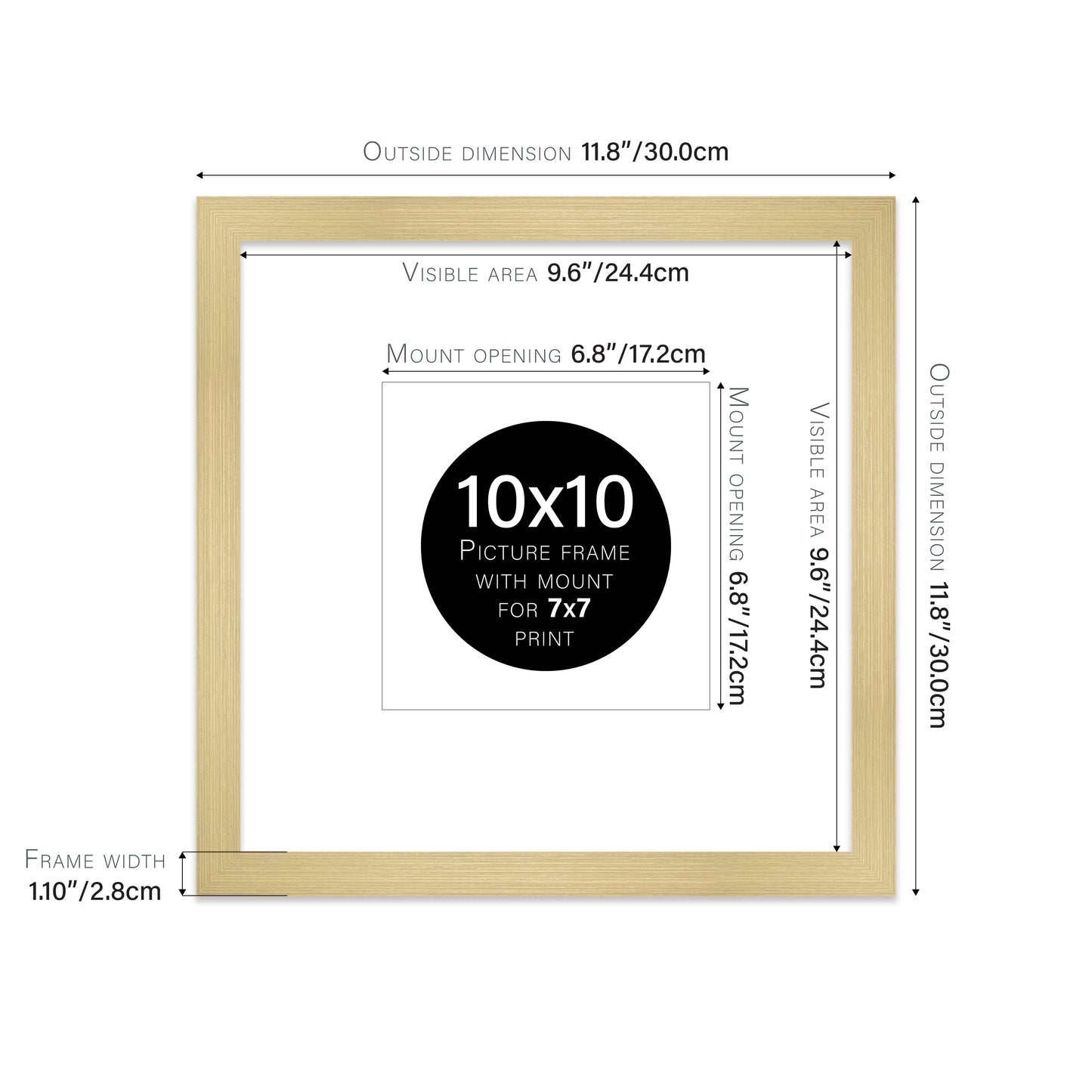 Gold Picture Frame 28mm Edge