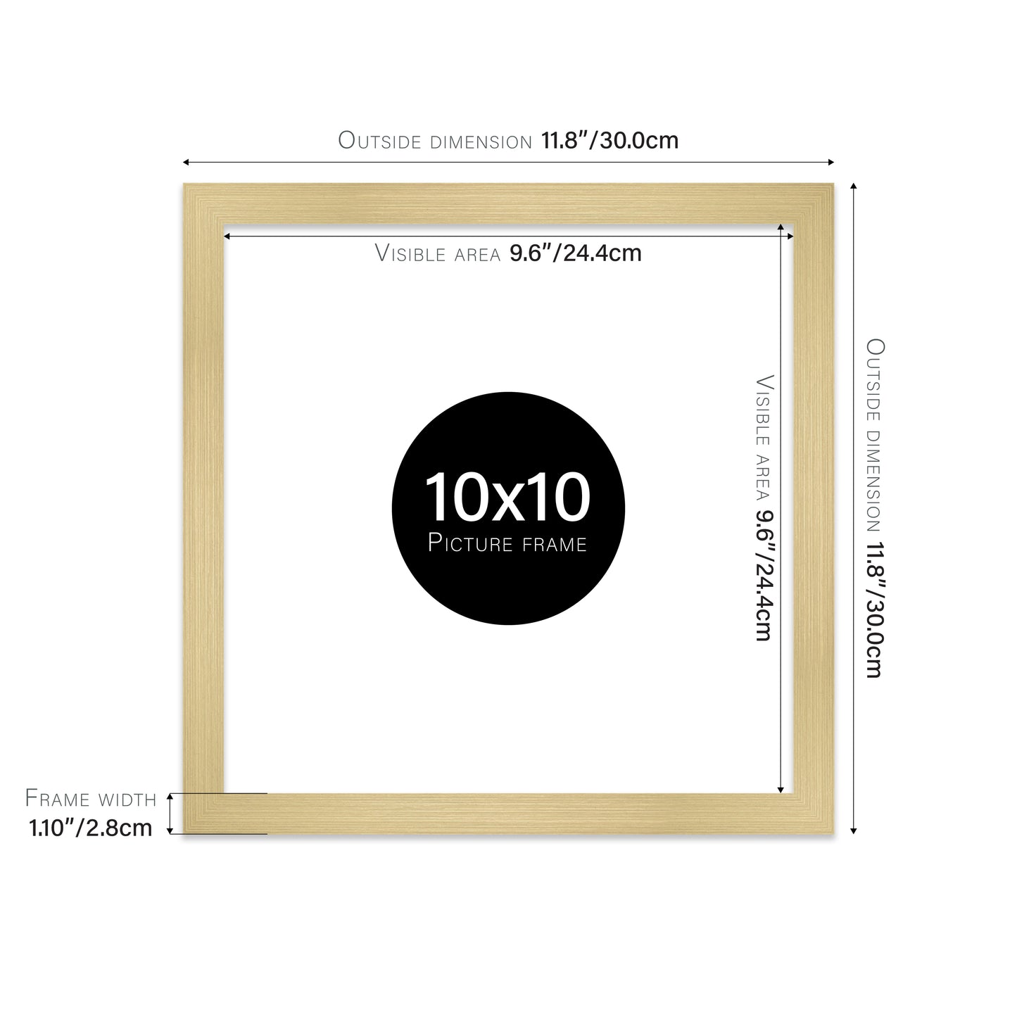 Gold Picture Frame 28mm Edge