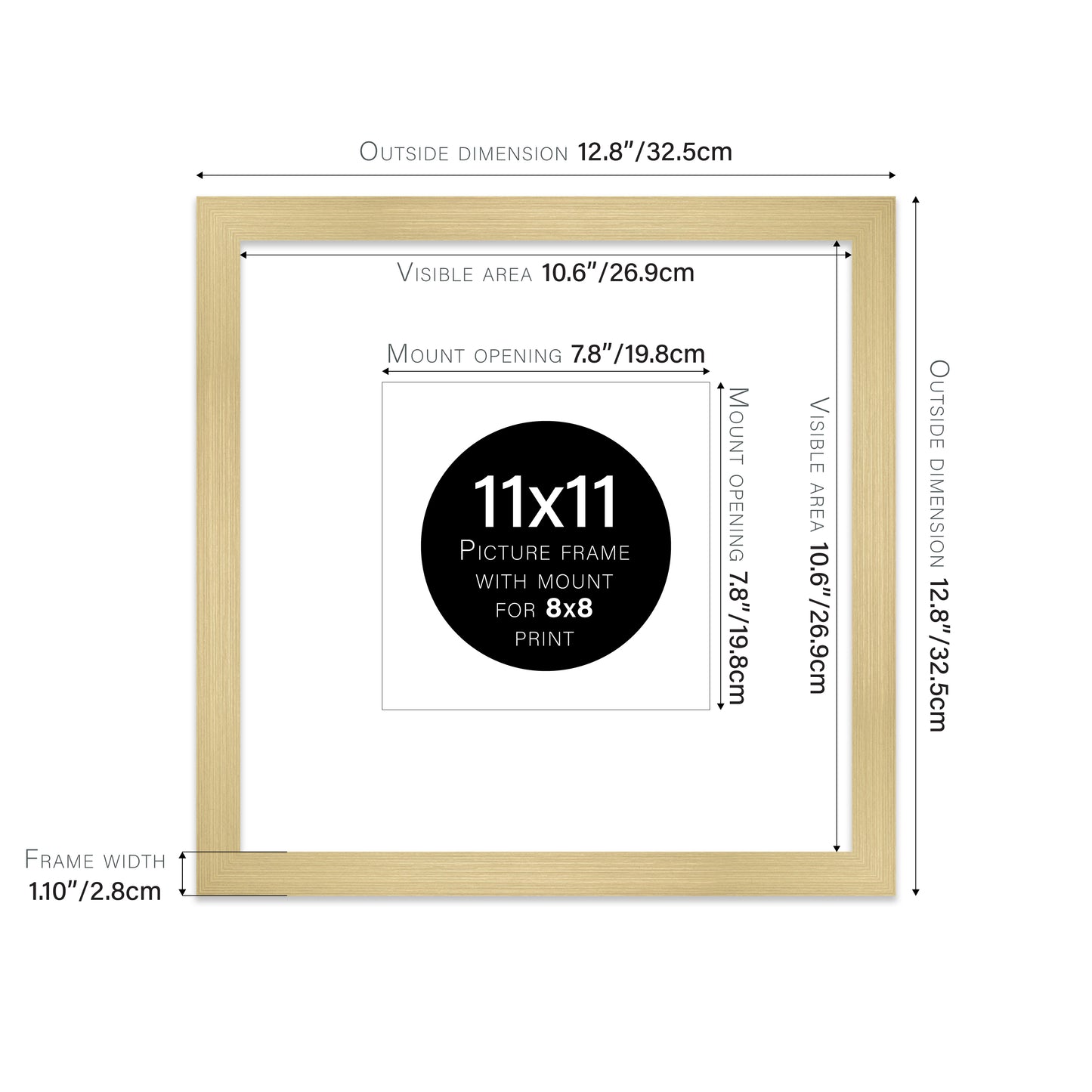 Gold Picture Frame 28mm Edge