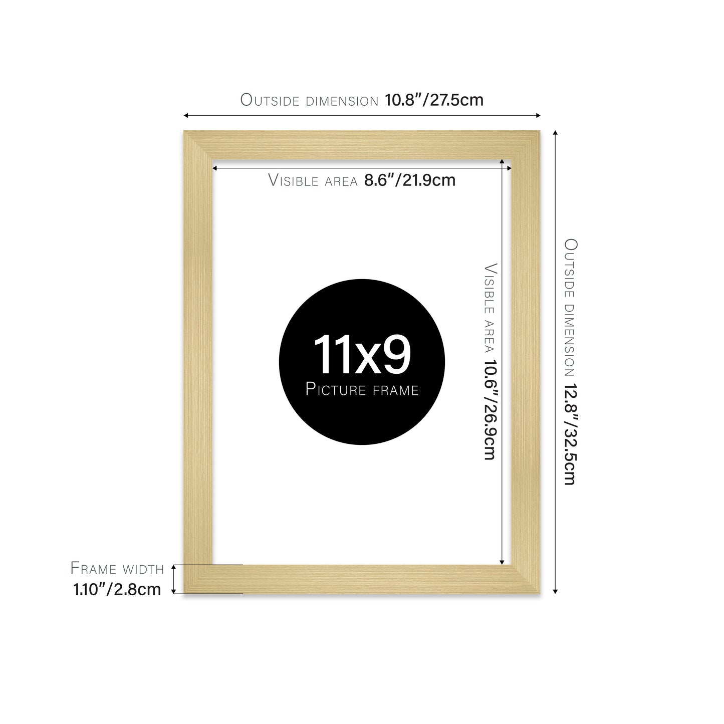 Gold Picture Frame 28mm Edge