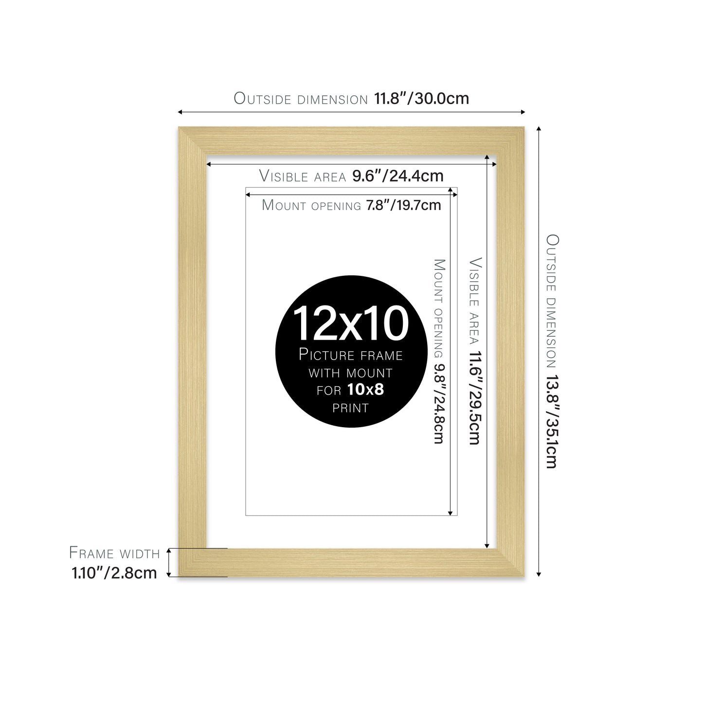 Gold Picture Frame 28mm Edge