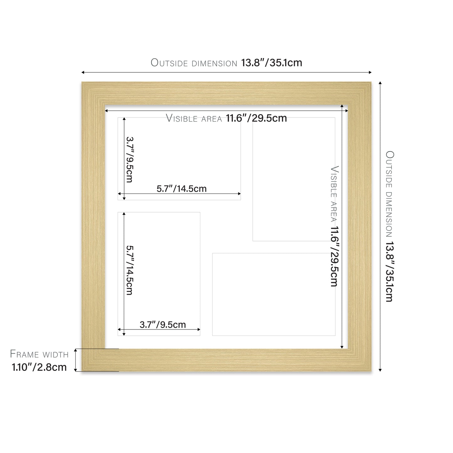 Gold Picture Frame 28mm Edge
