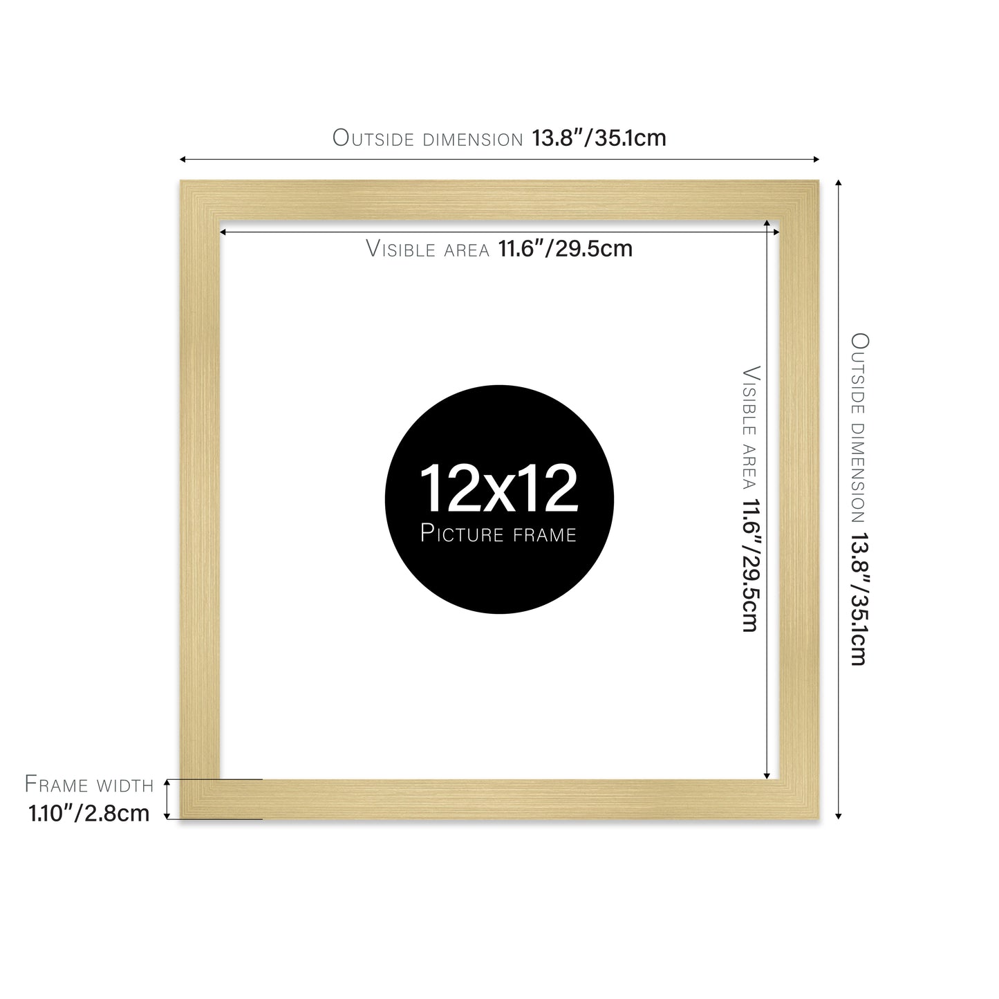 Gold Picture Frame 28mm Edge
