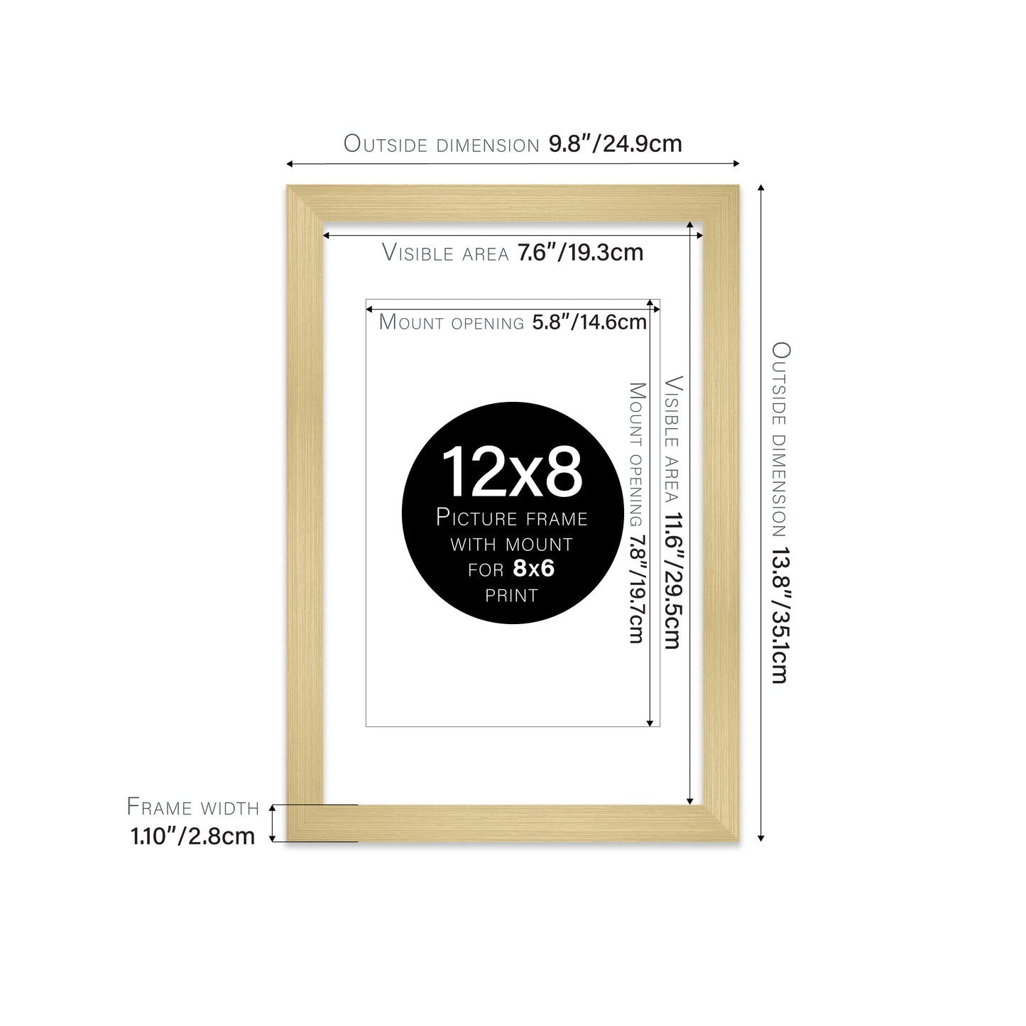 Gold Picture Frame 28mm Edge