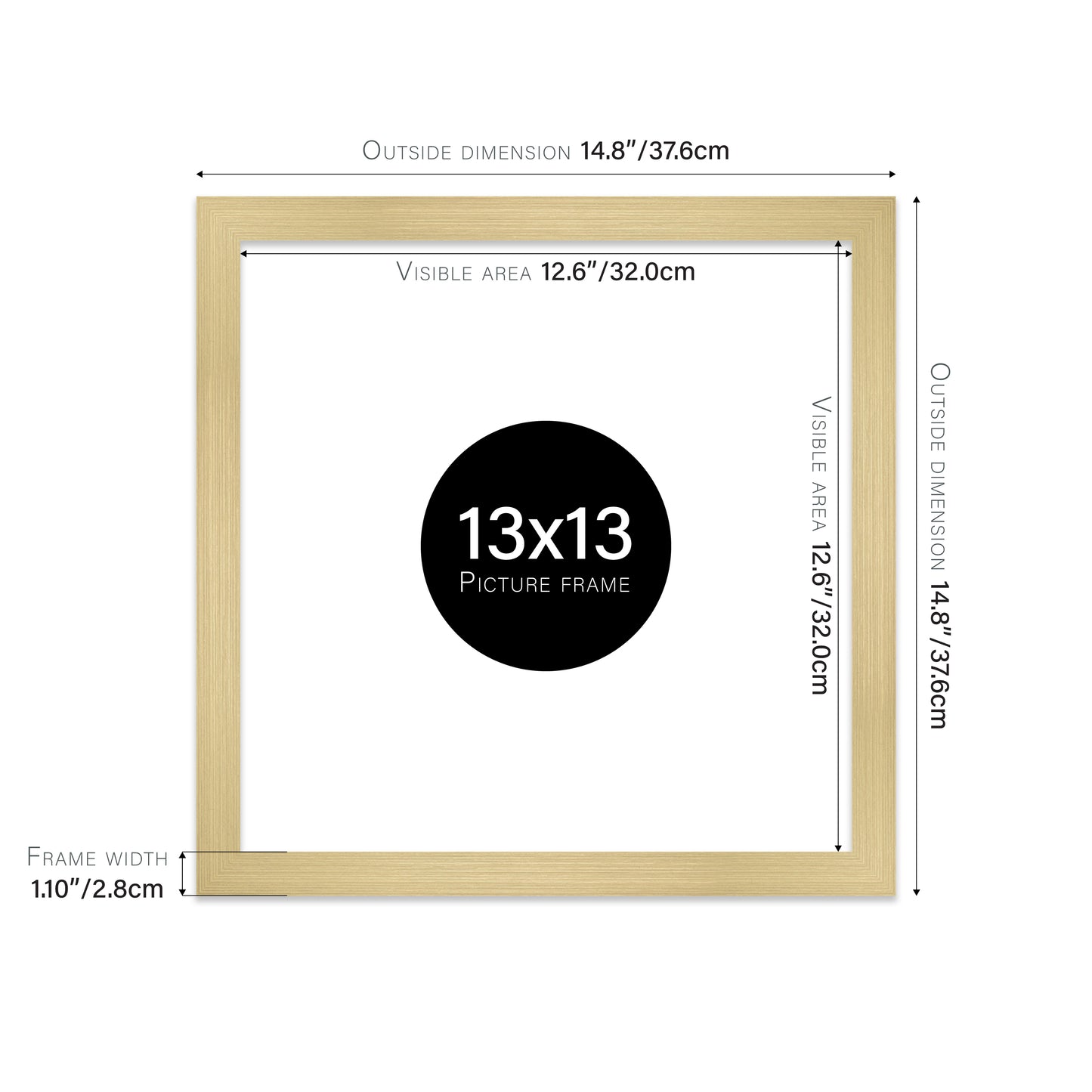 Gold Picture Frame 28mm Edge