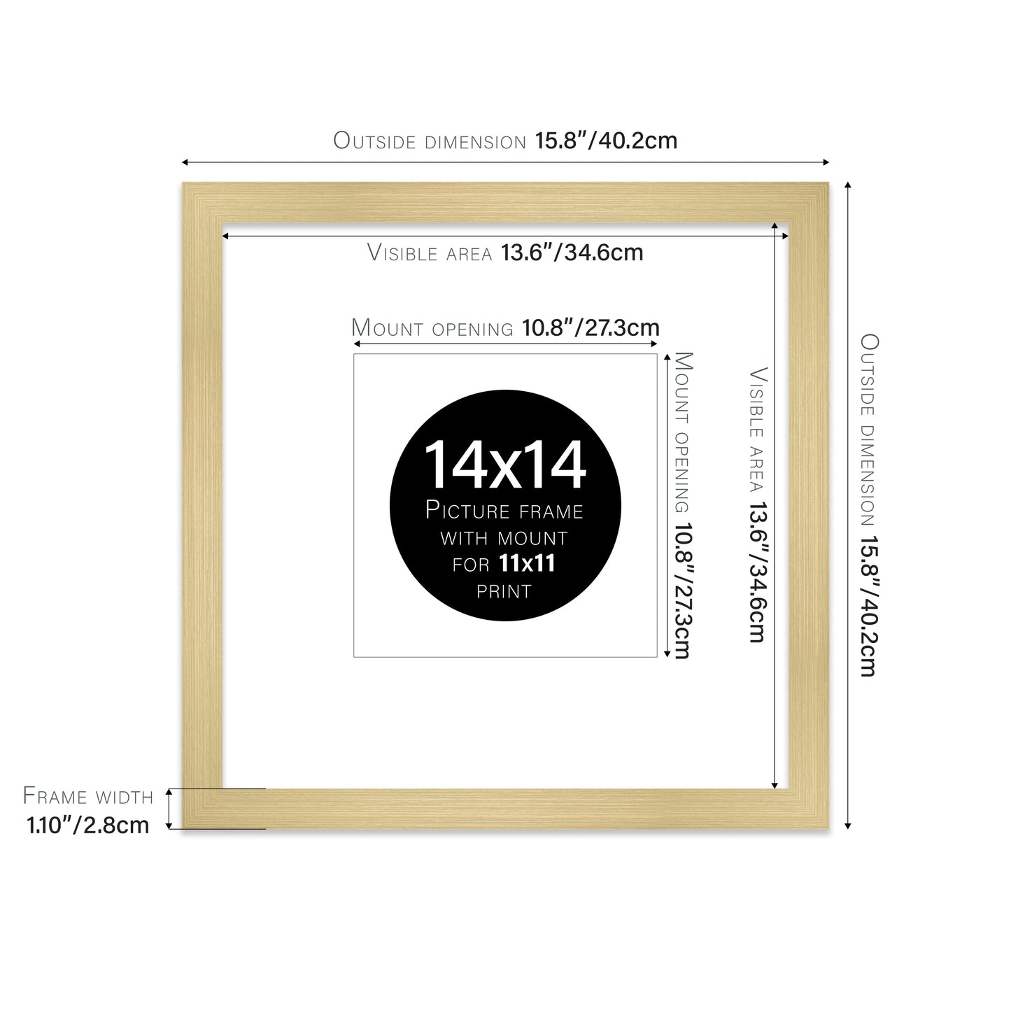 Gold Picture Frame 28mm Edge