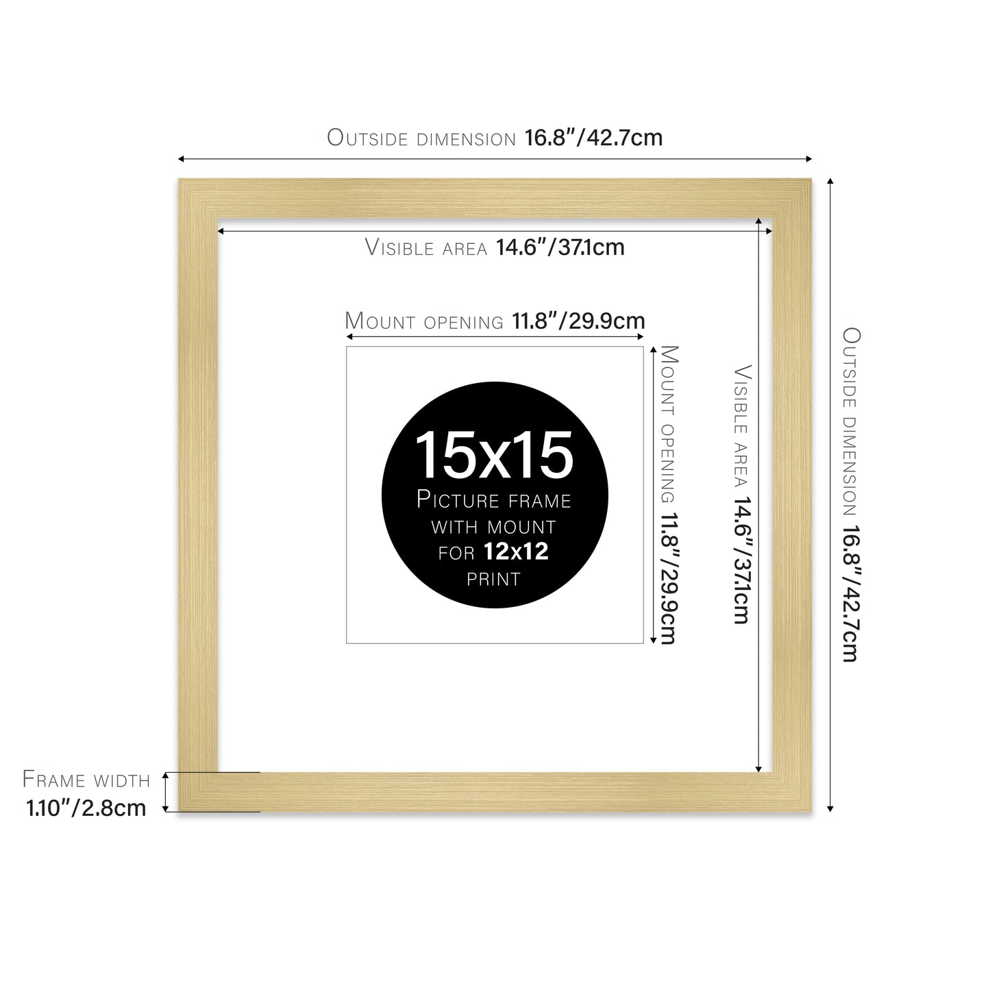 Gold Picture Frame 28mm Edge