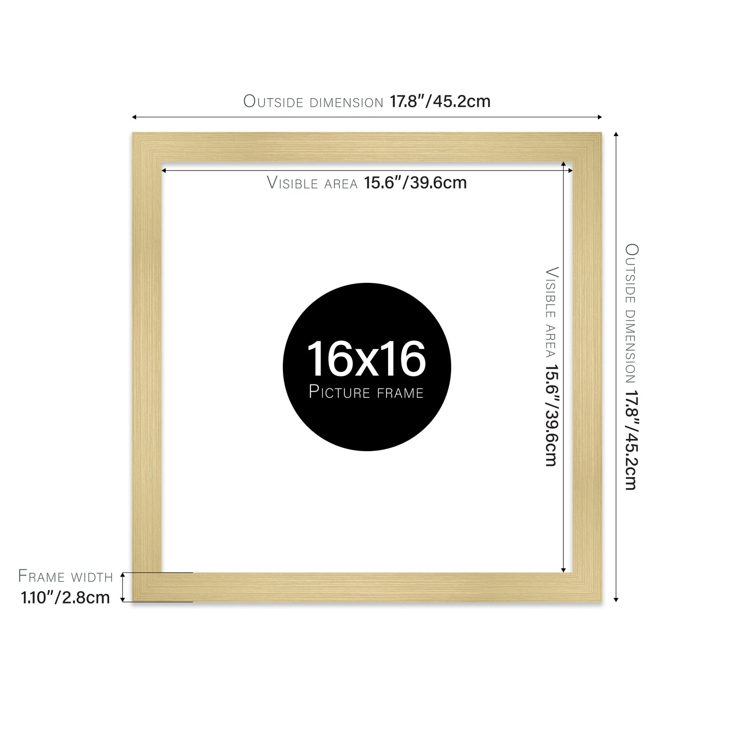 Gold Picture Frame 28mm Edge