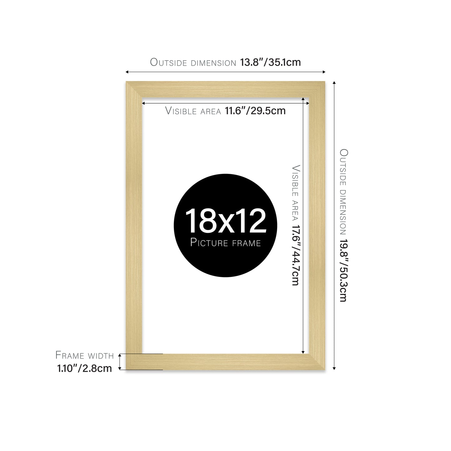 Gold Picture Frame 28mm Edge