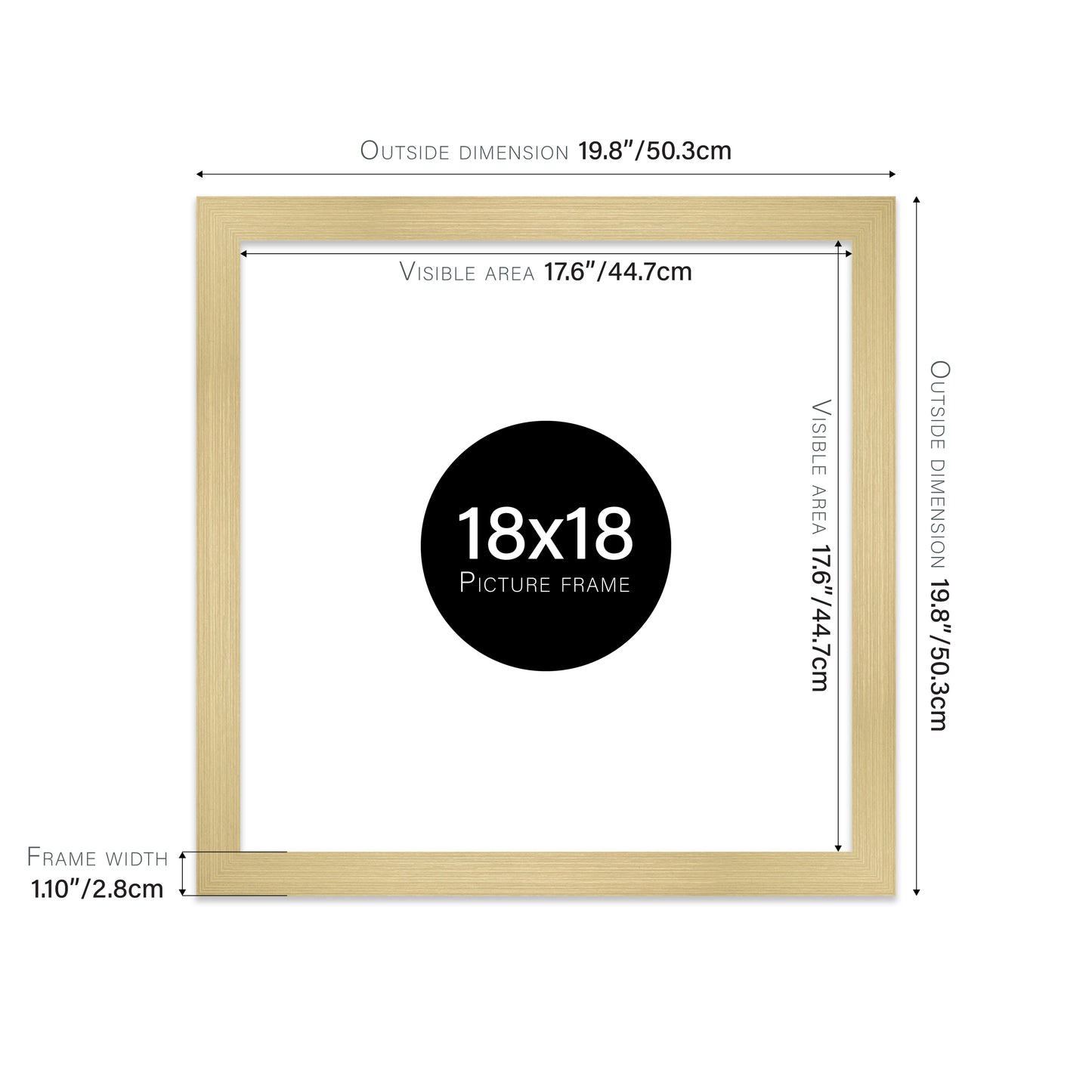 Gold Picture Frame 28mm Edge
