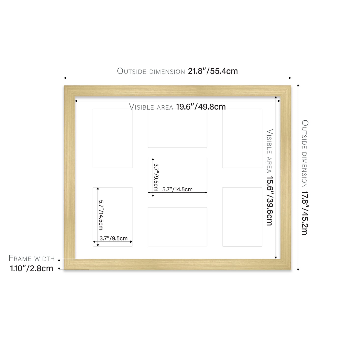 Gold Picture Frame 28mm Edge