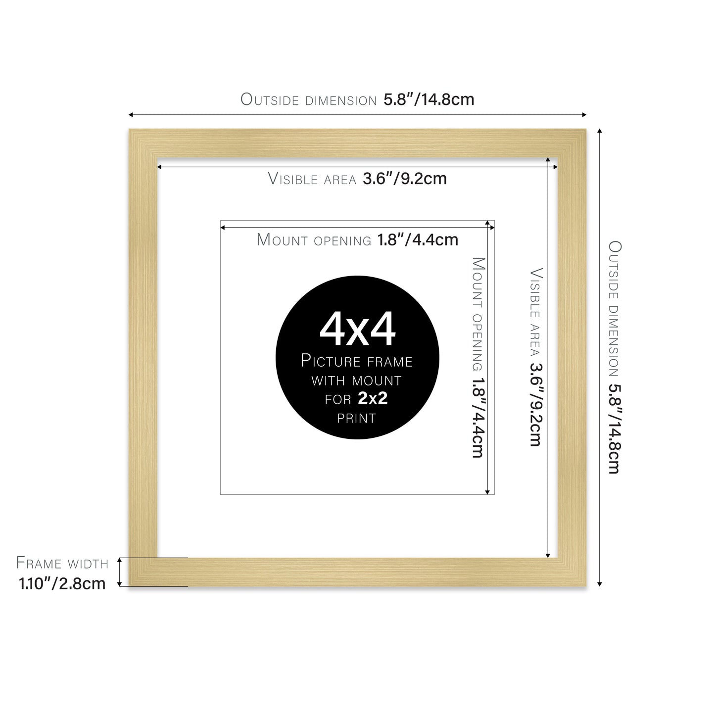 Gold Picture Frame 28mm Edge