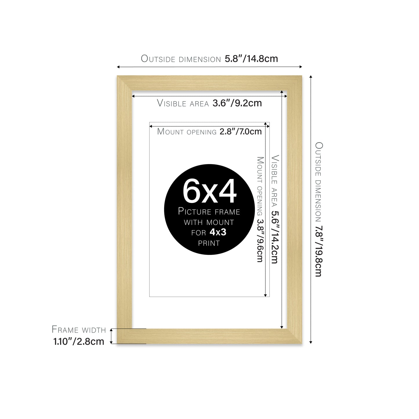 Gold Picture Frame 28mm Edge