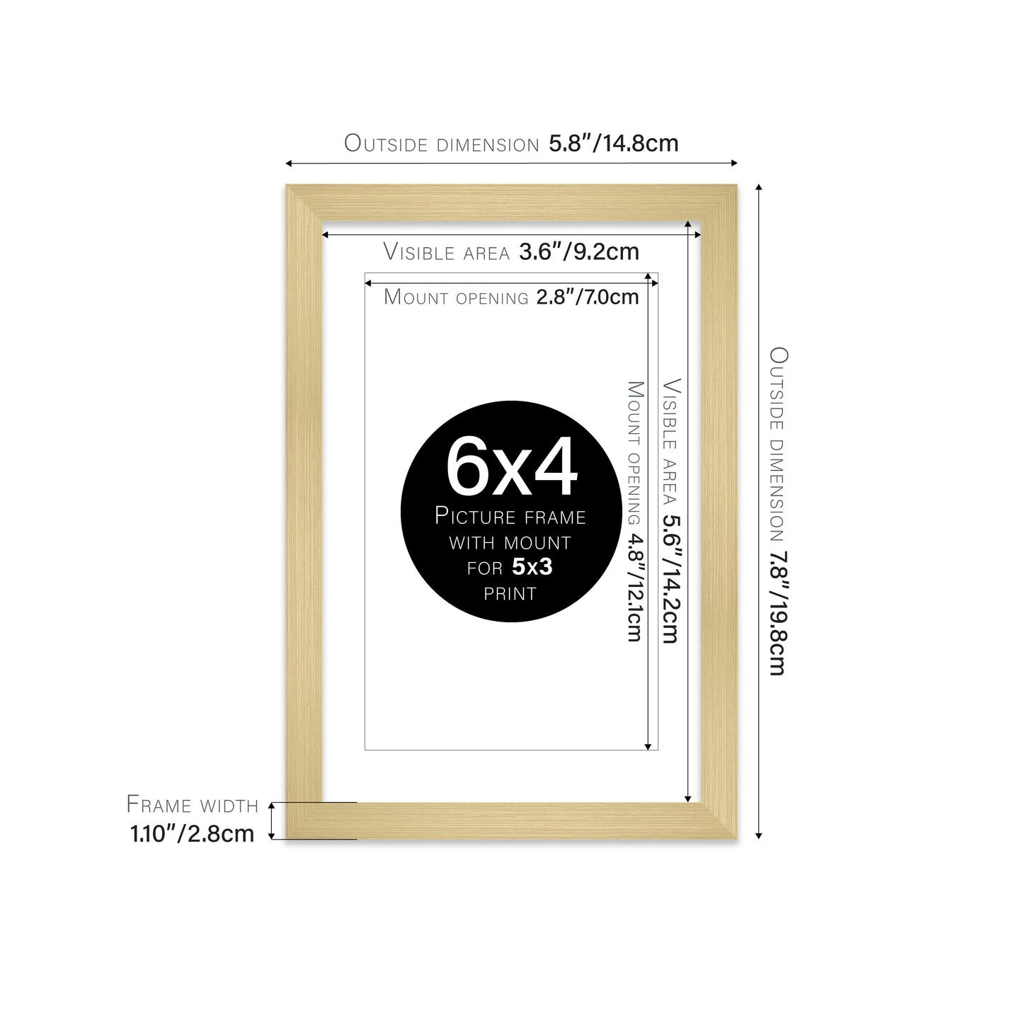 Gold Picture Frame 28mm Edge