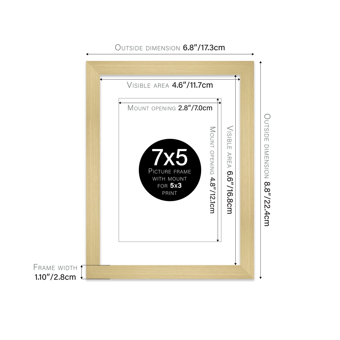 Gold Picture Frame 28mm Edge
