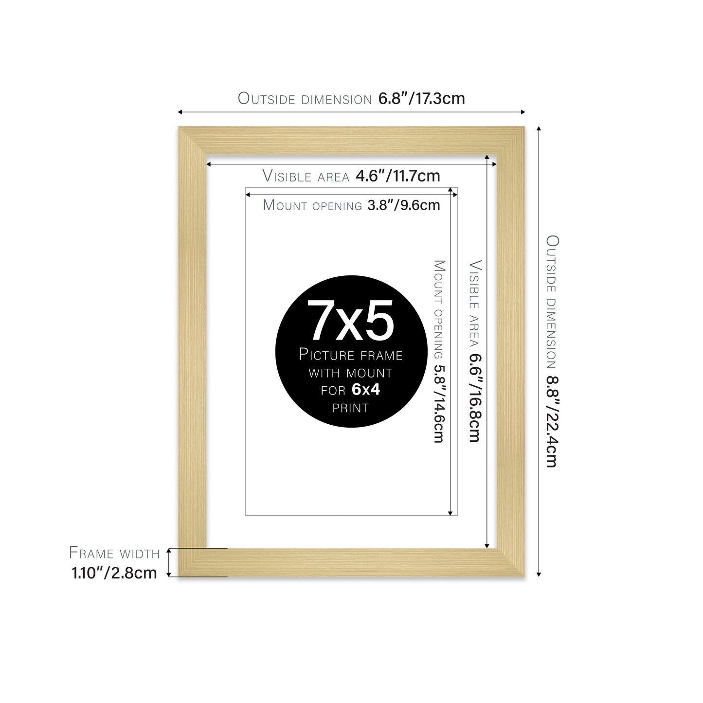 Gold Picture Frame 28mm Edge