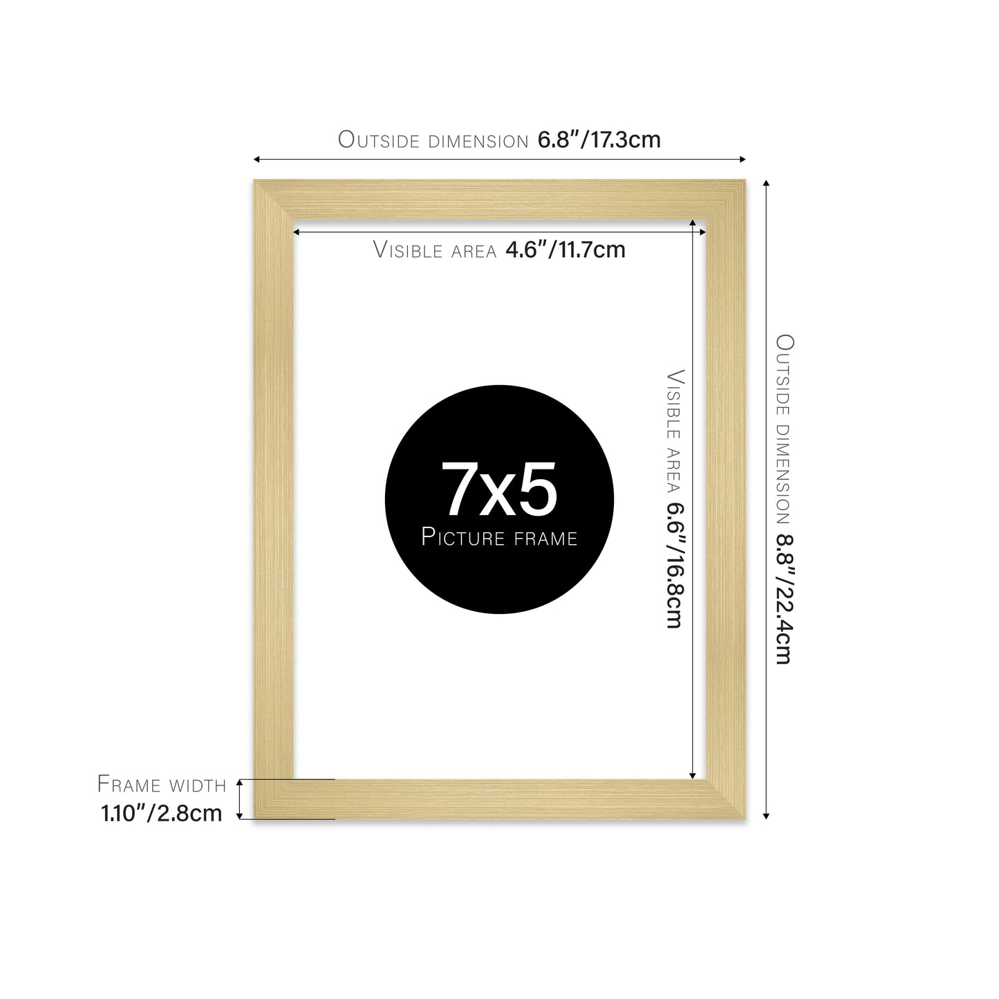 Gold Picture Frame 28mm Edge