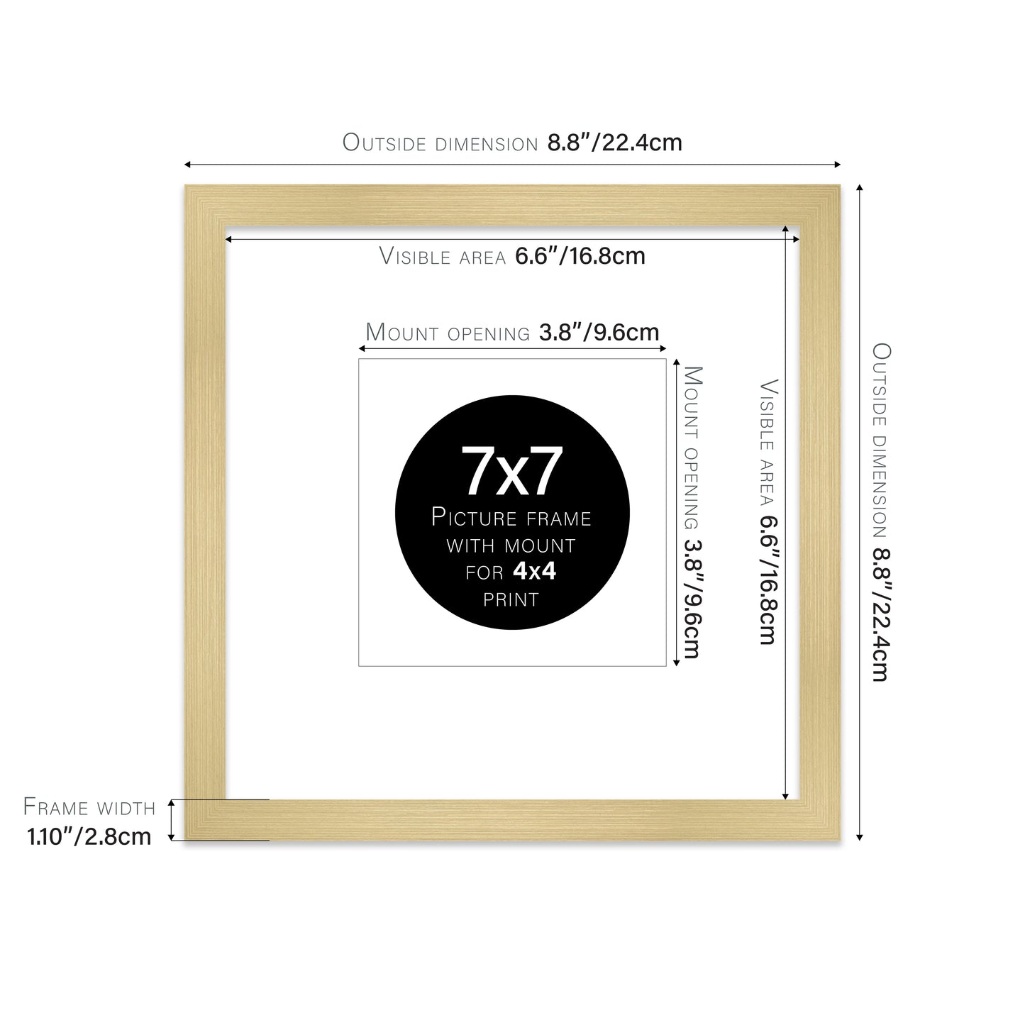 Gold Picture Frame 28mm Edge