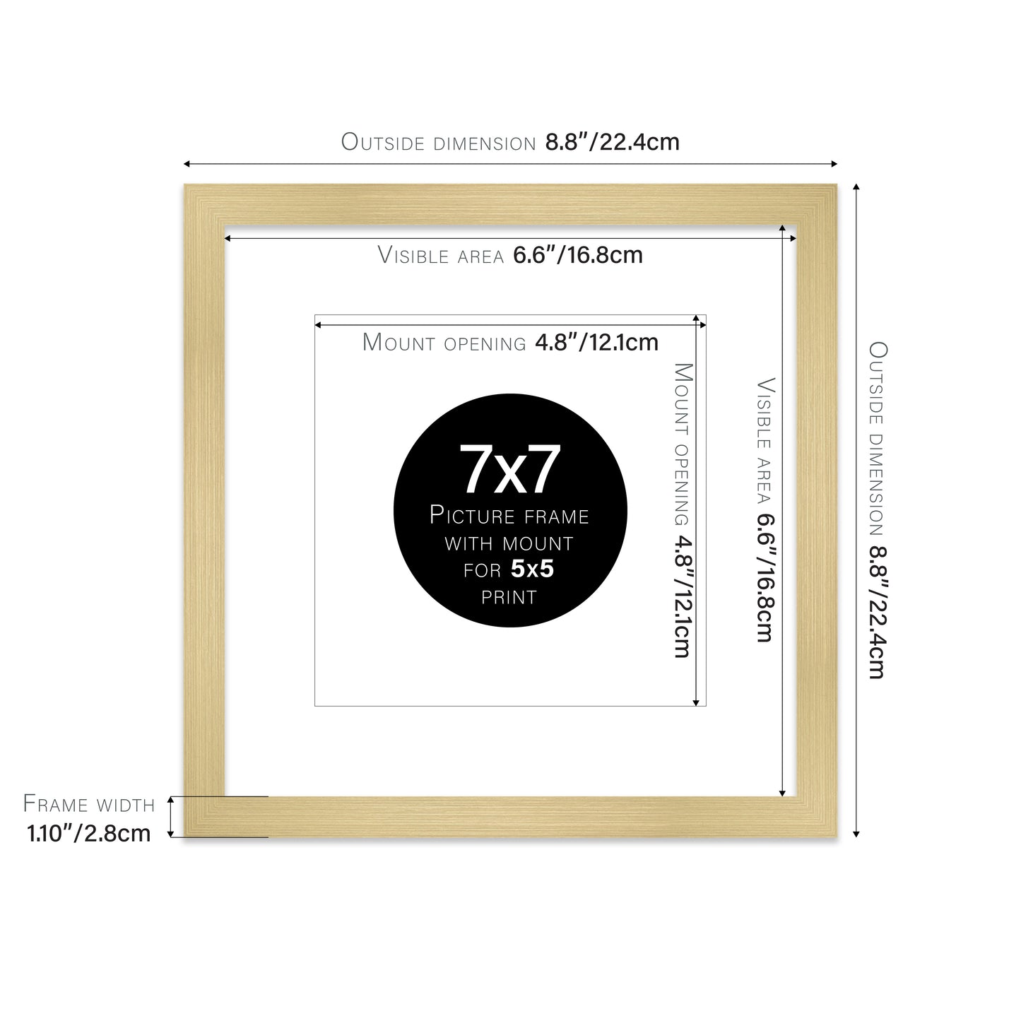 Gold Picture Frame 28mm Edge