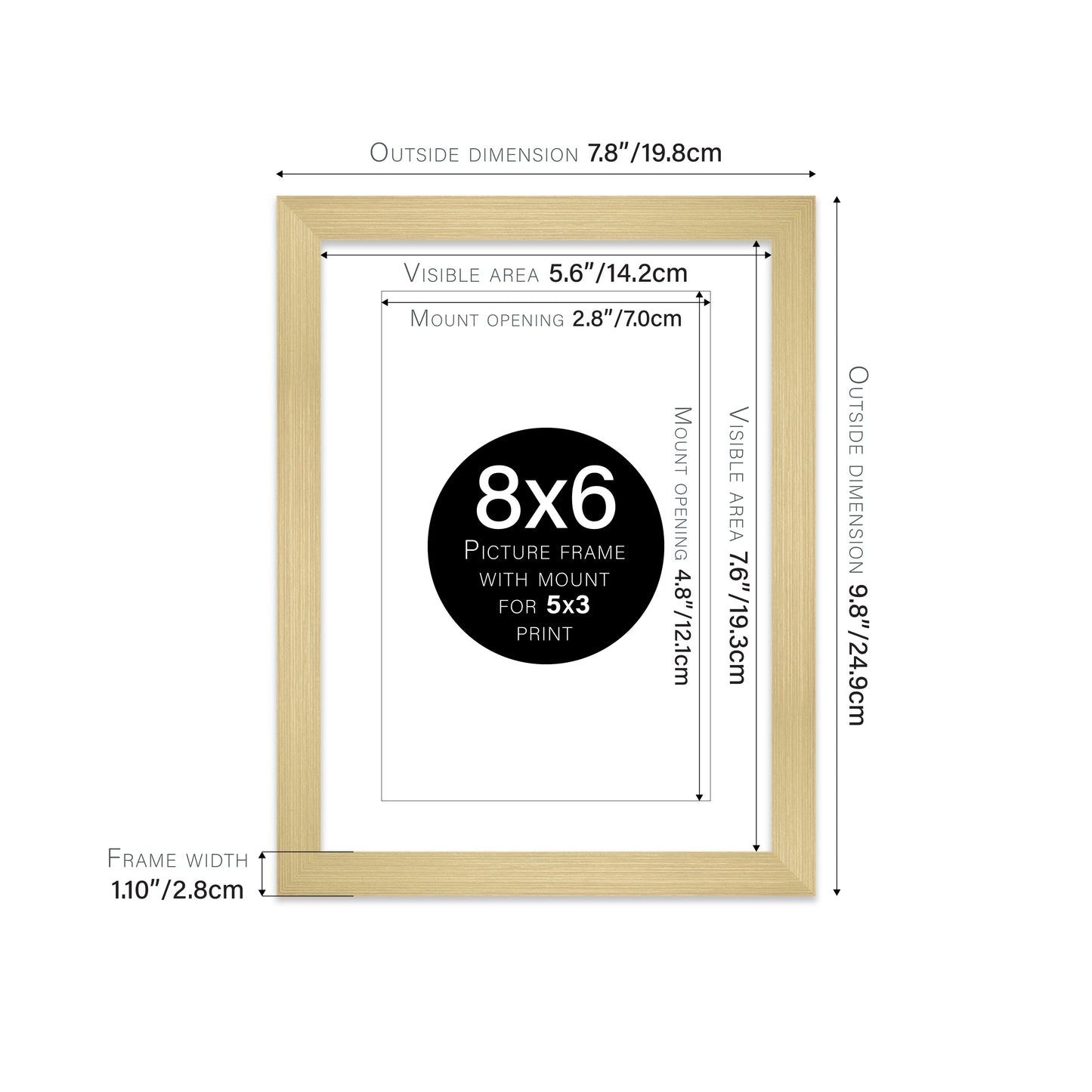 Gold Picture Frame 28mm Edge